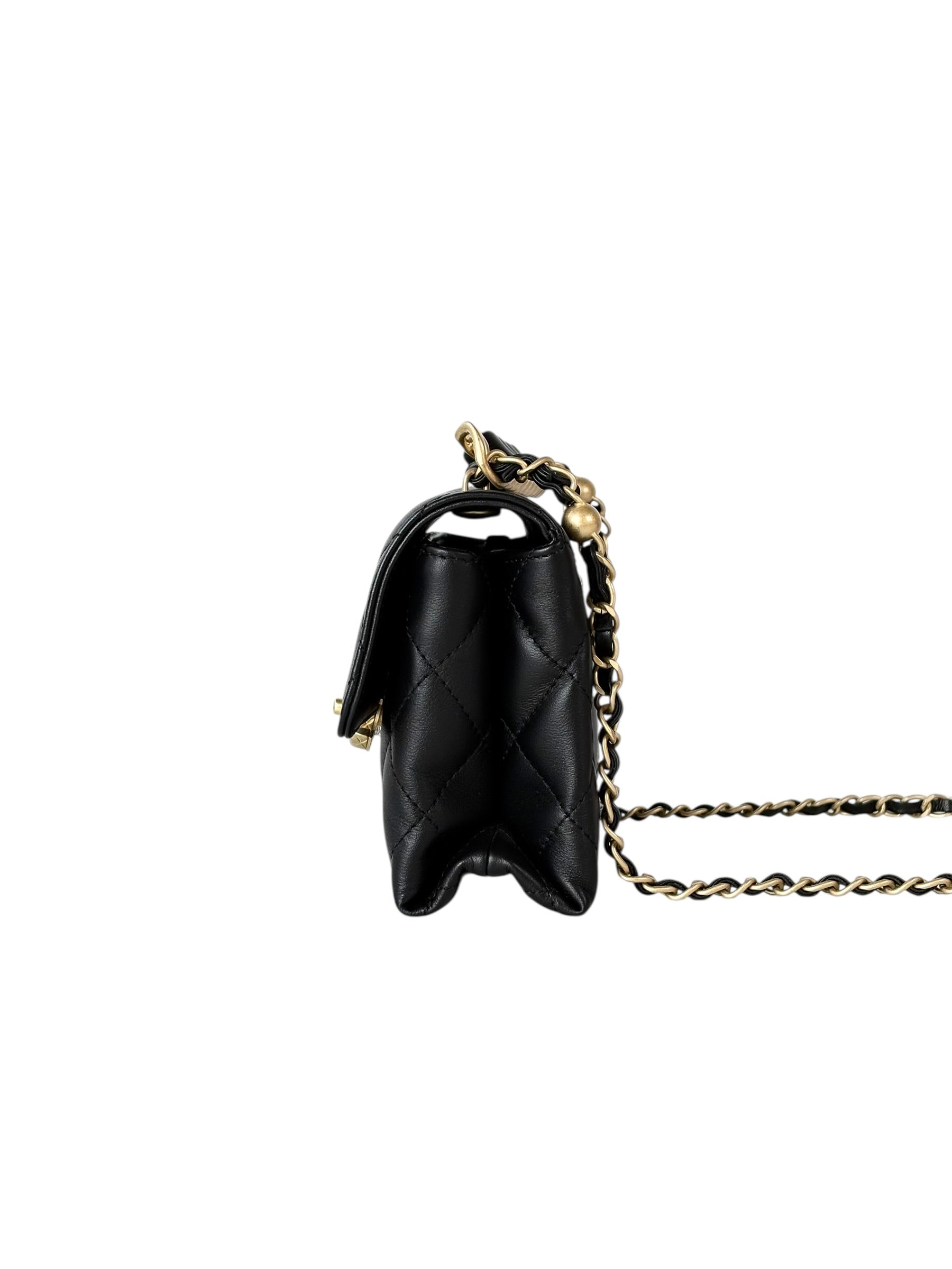 Chanel Black Top Handle Chain Bag