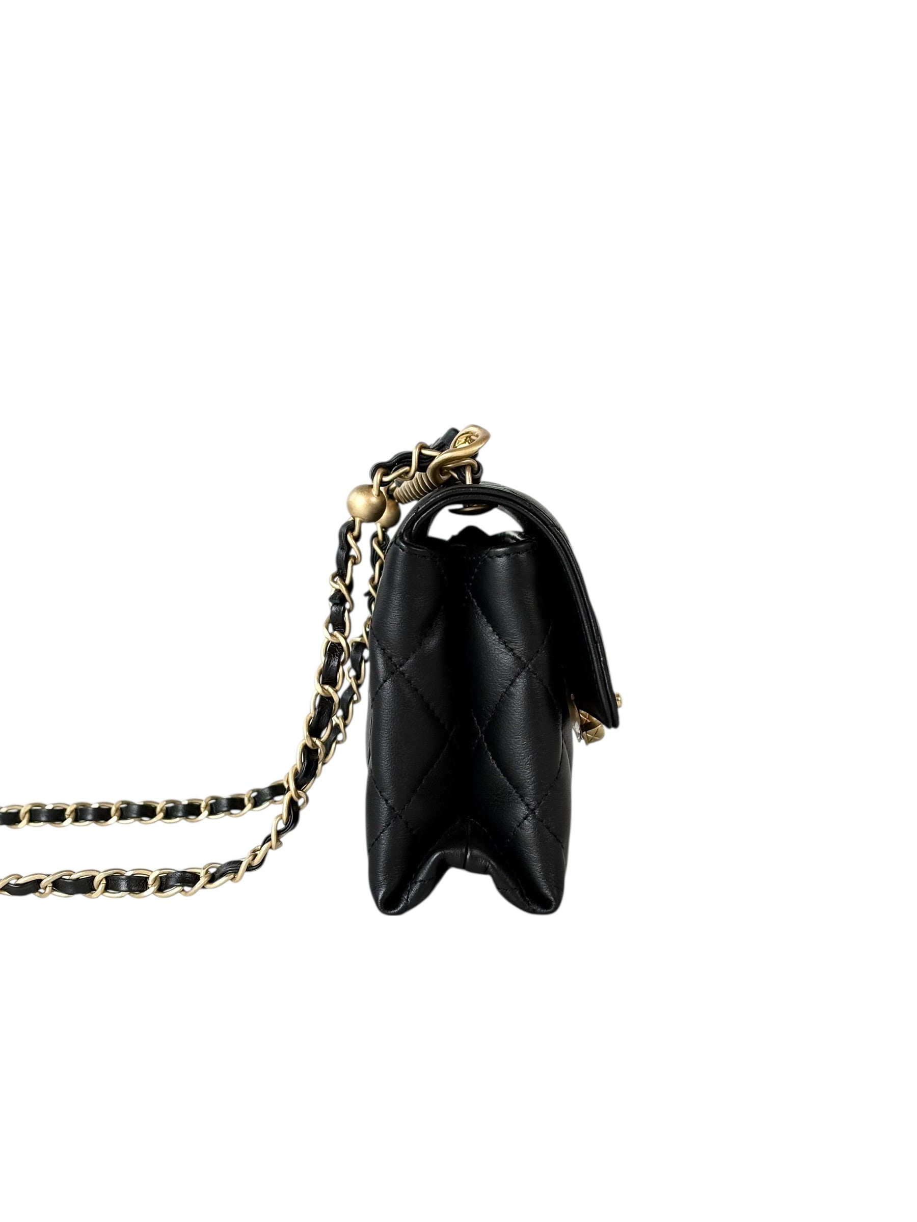 Chanel Black Top Handle Chain Bag
