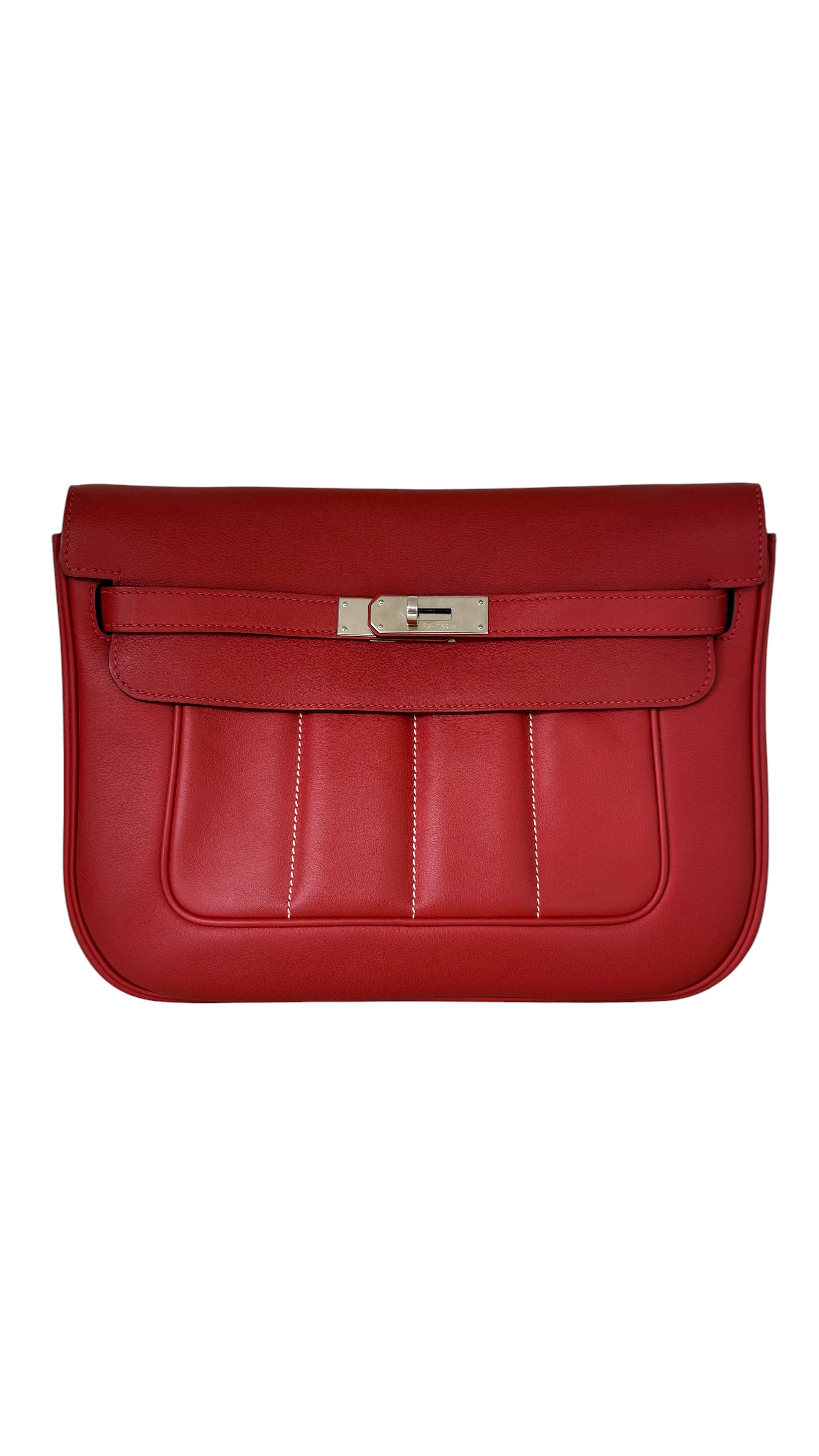 Hermes Berline 28 Rouge Casaque Swift PHW #P H4141 SKC2081