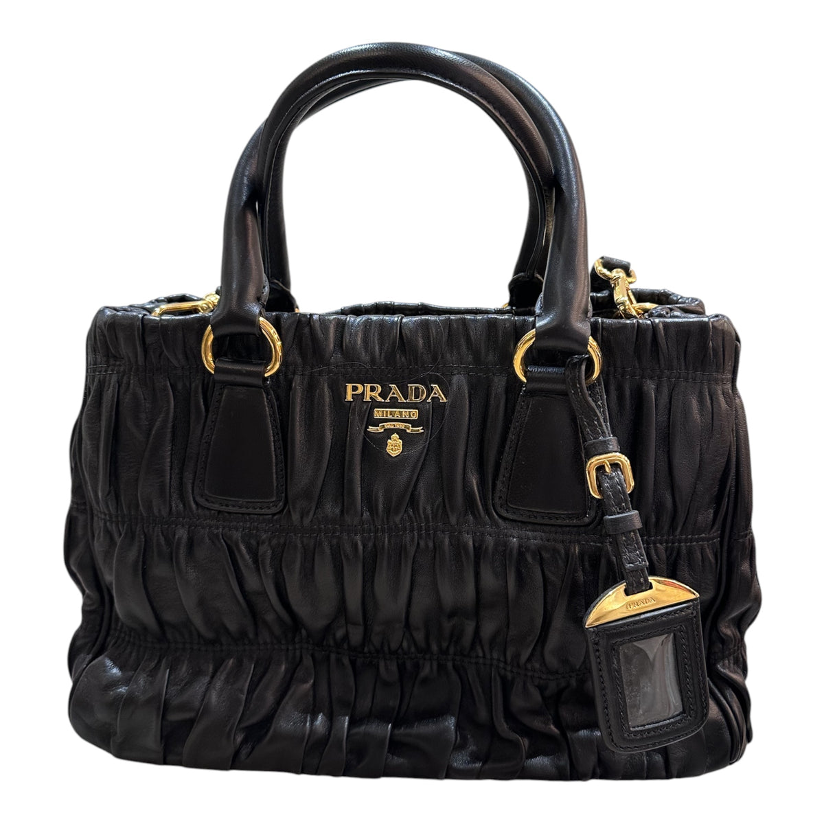 Prada Black Nappa Gaufre Tote Bag