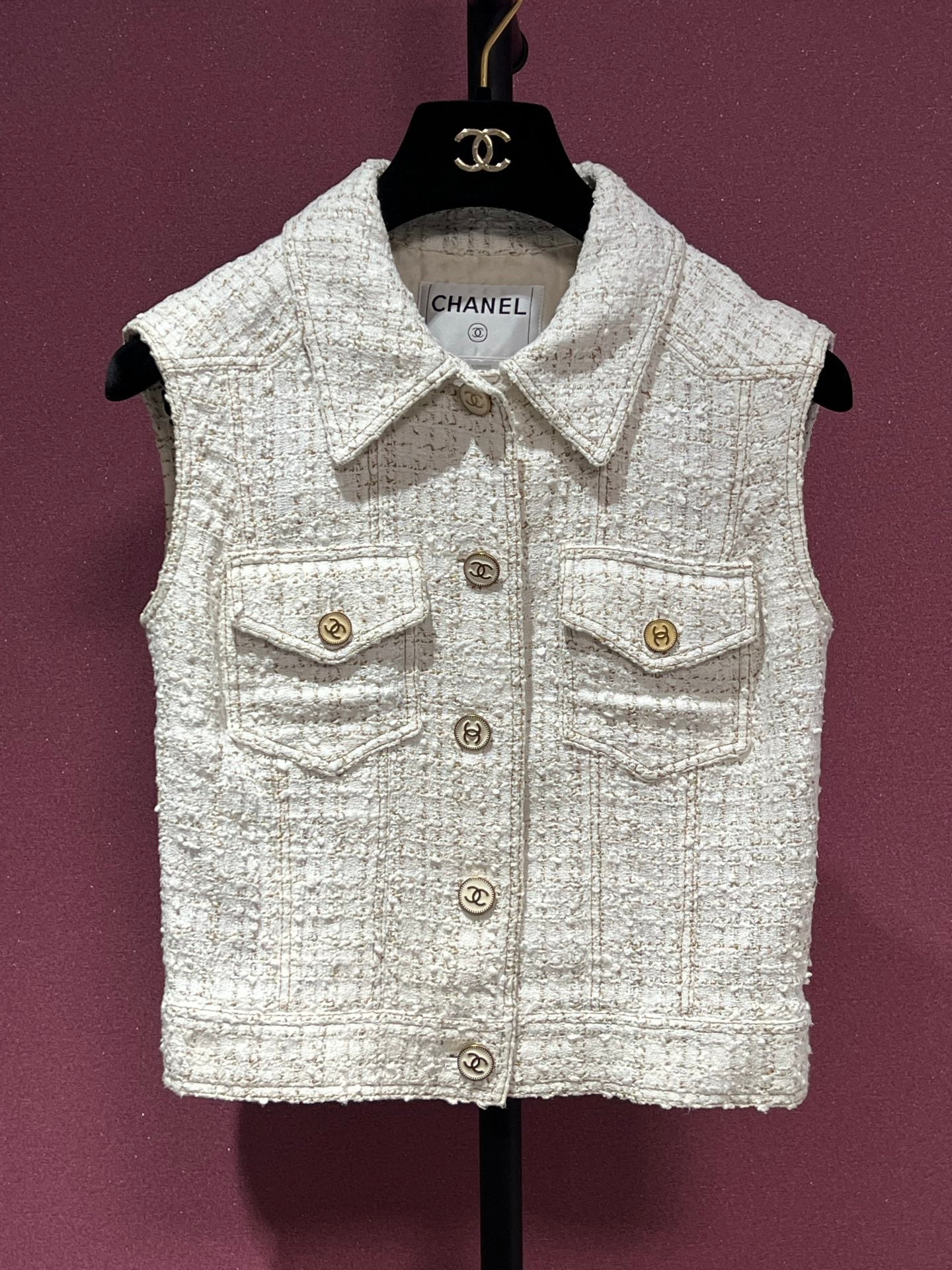 CHANEL 2001 VEST CREAM 38 FT102116