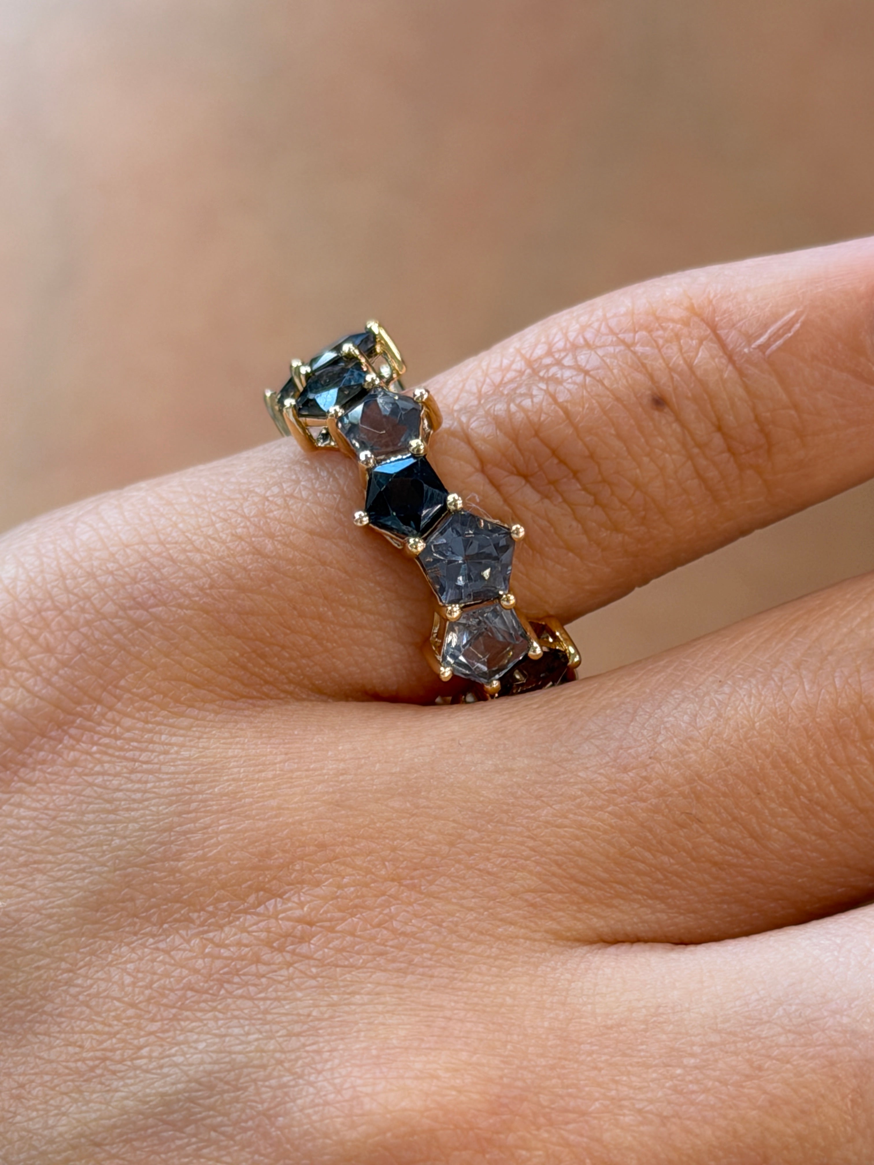 SEN BY SANDY SHOOTING STAR RING BLUE SZ6 YG AVCHK477