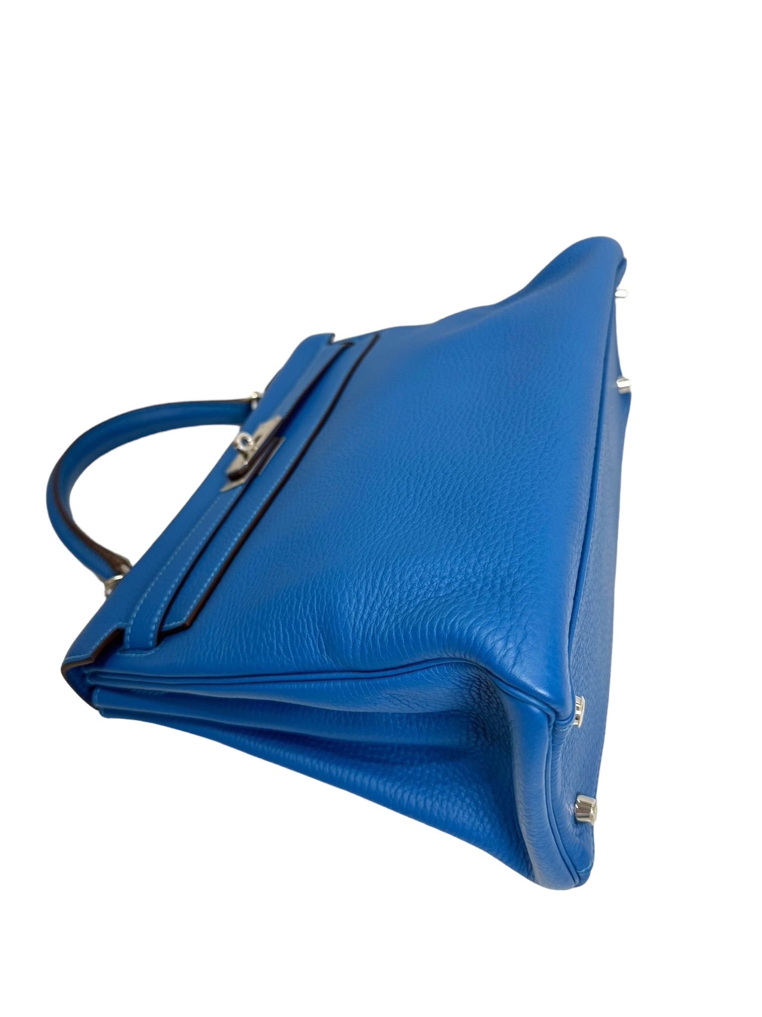 Hermes Kelly 32 Blue with PHW with Canvas Strap