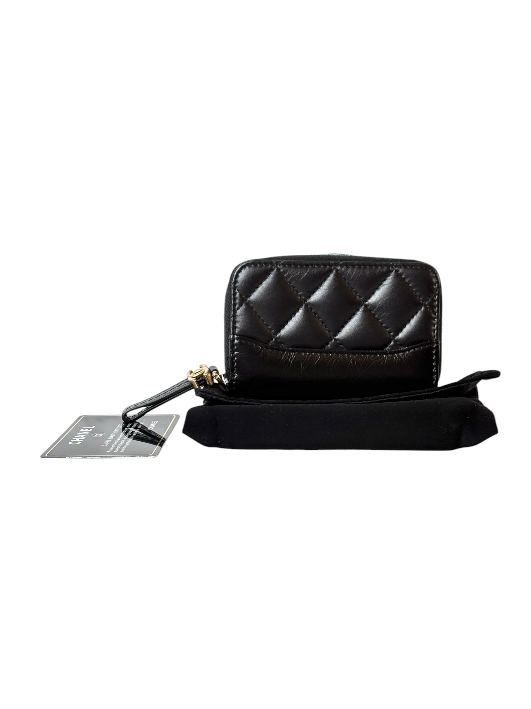 Chanel Black Zip Coin Wallet