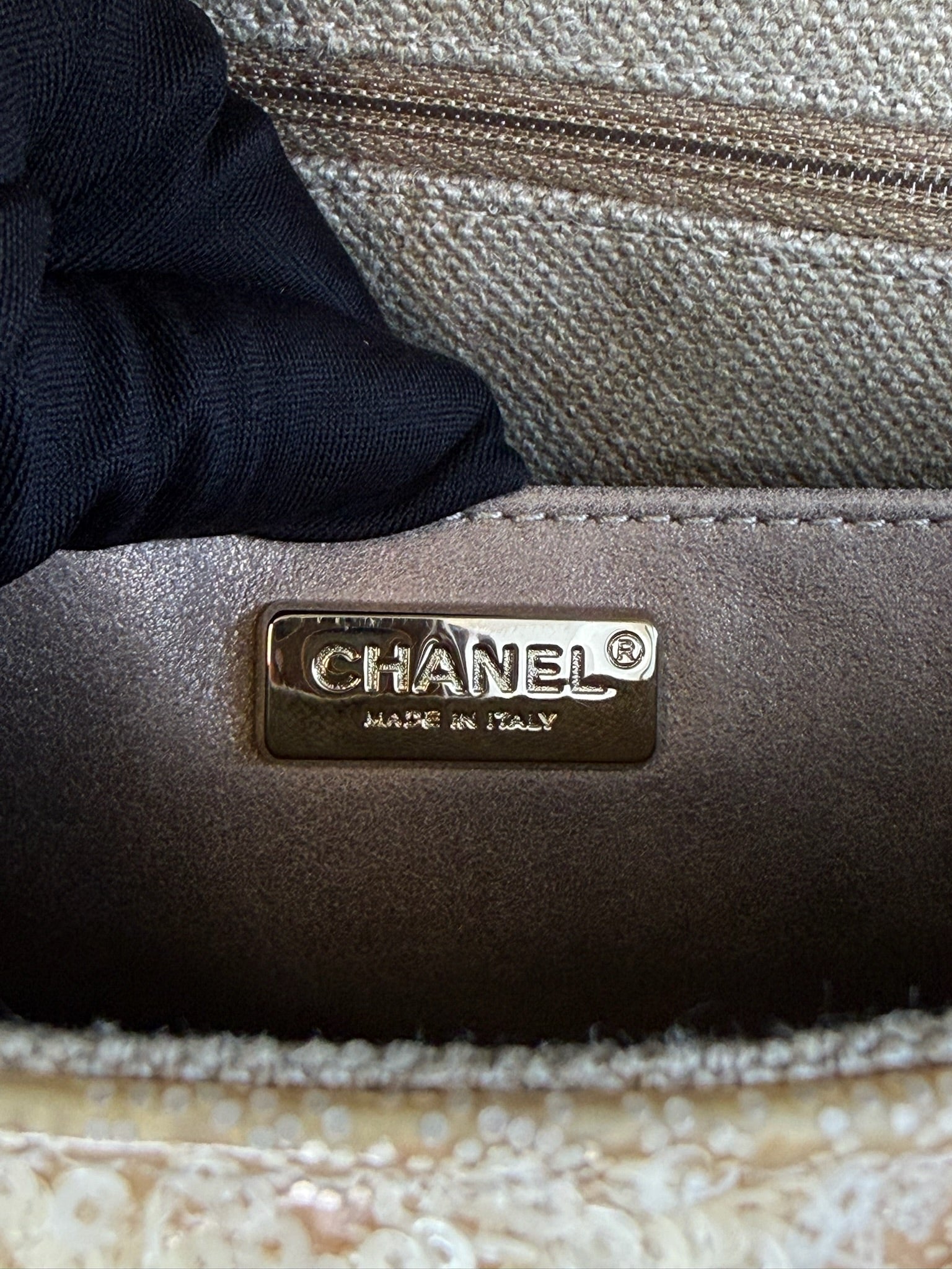 Chanel Medium Classic Flap Bag Gold Sequin