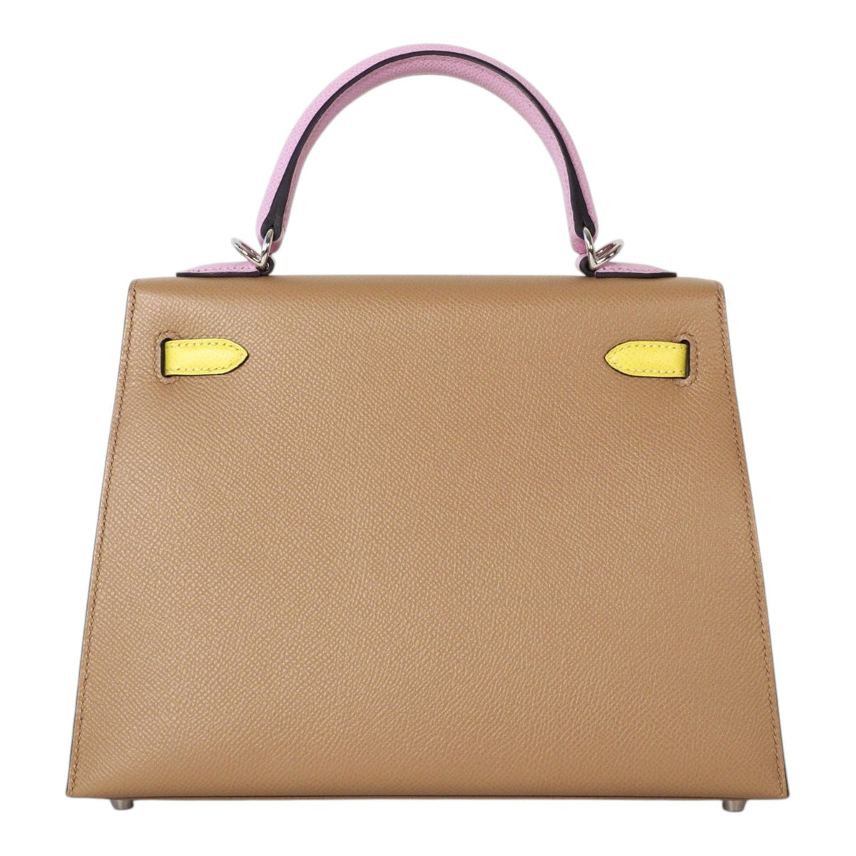 Hermes Tri-Colour Kelly 25cm in Epsom - Chai/Lime/Pink - Full Set
