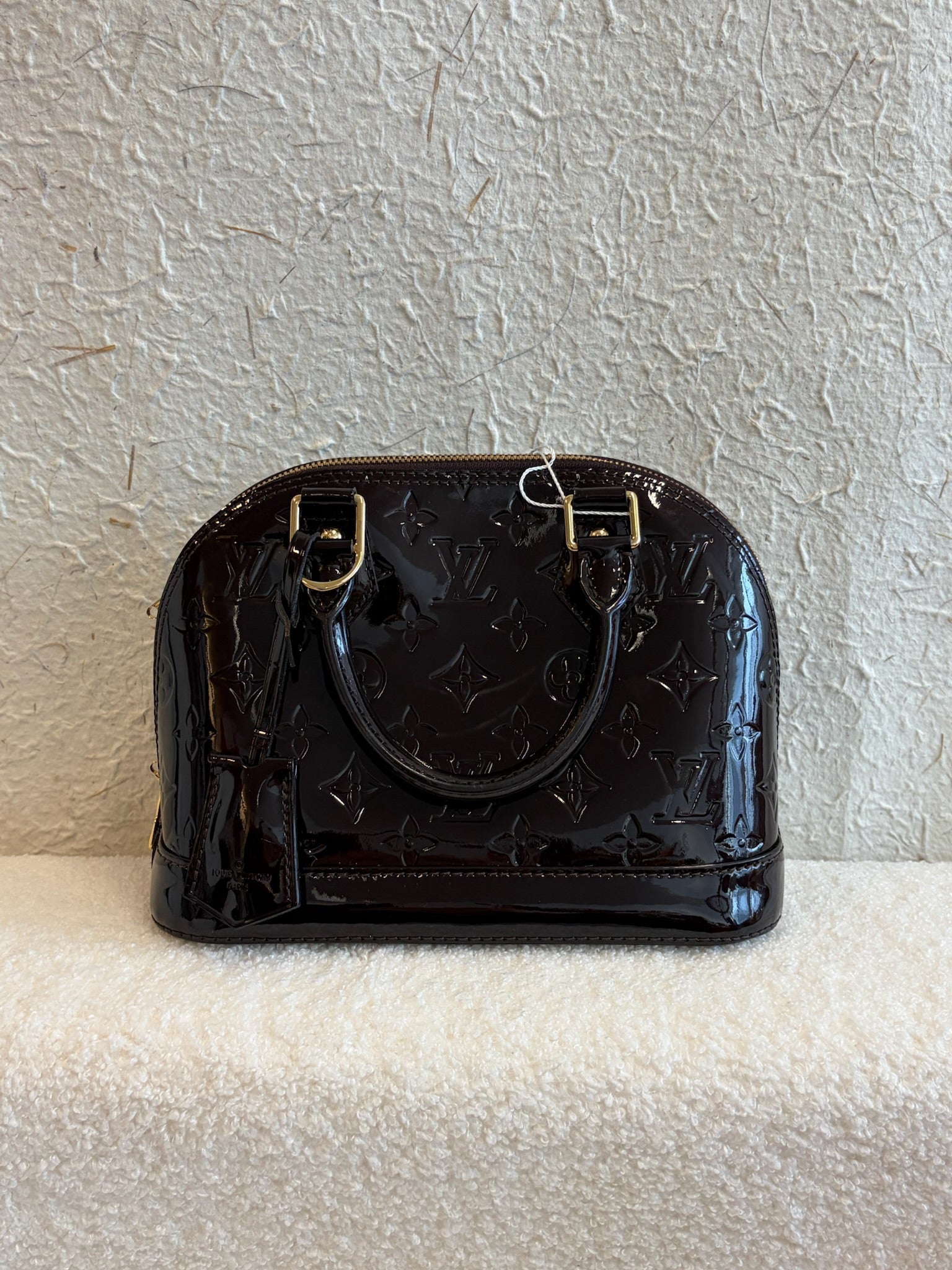 Louis Vuitton Alma BB Vernis Patent Leather Dark Burgundy
