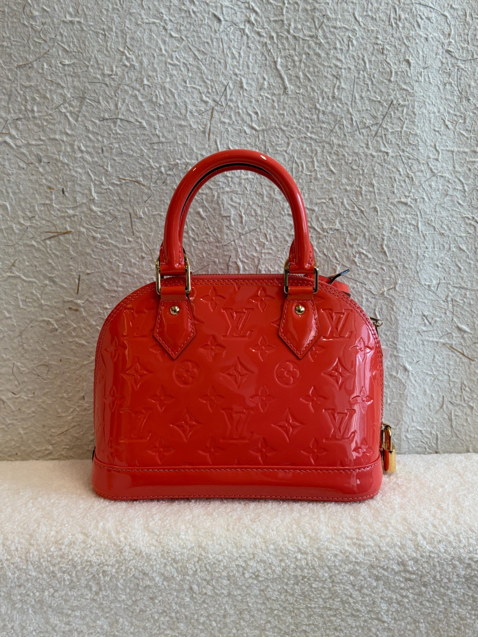 Louis Vuitton Alma BB Monogram Orange Patent Leather