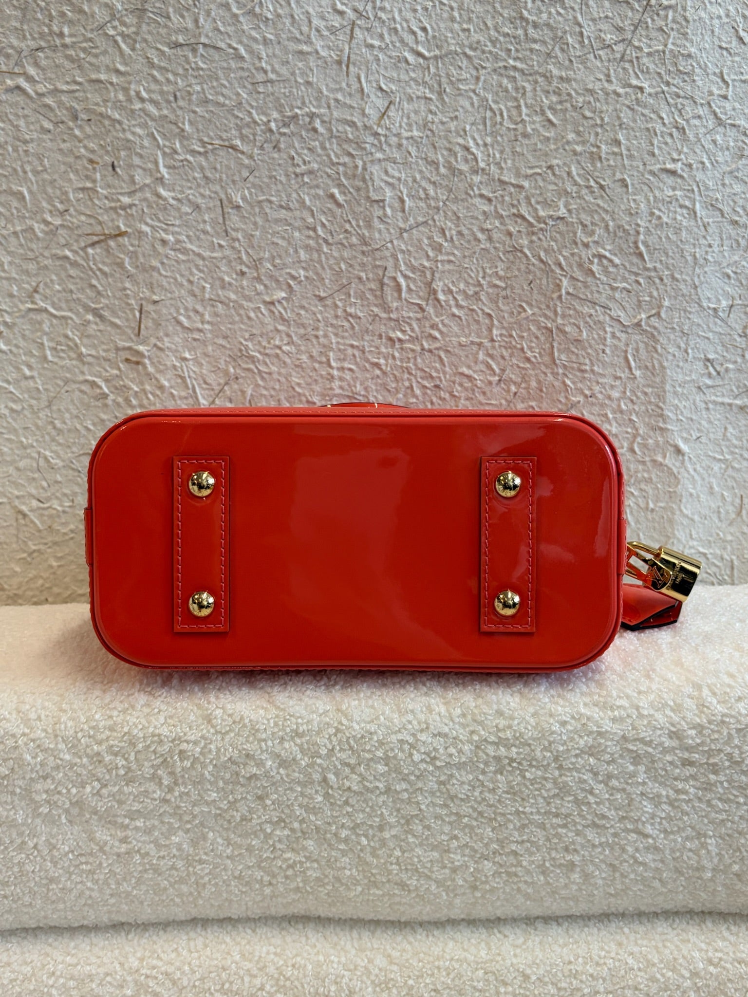 Louis Vuitton Alma BB Monogram Orange Patent Leather