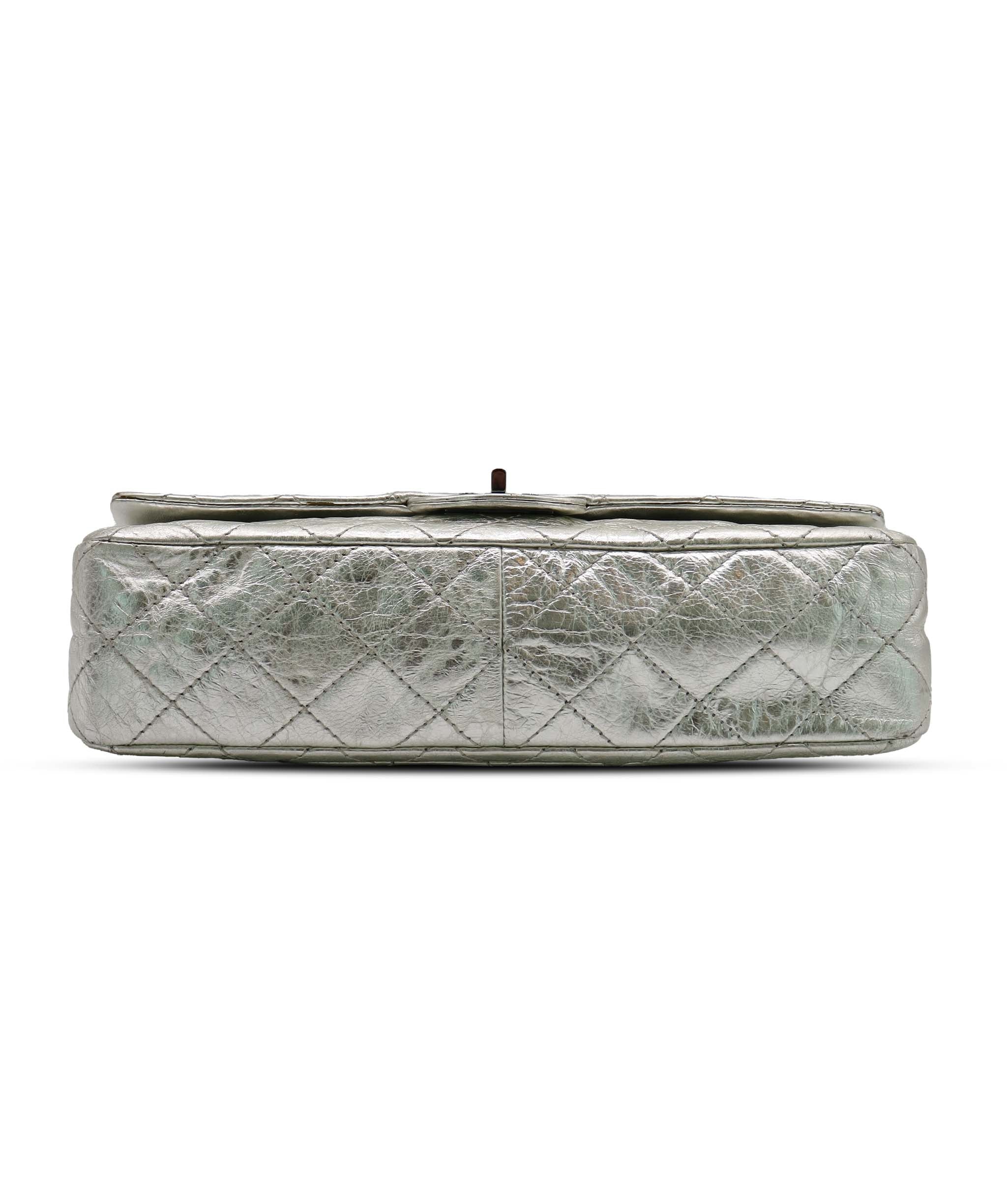 CHANEL 2.55 Large Double Flap Calf Silver SV B0520XHWGK