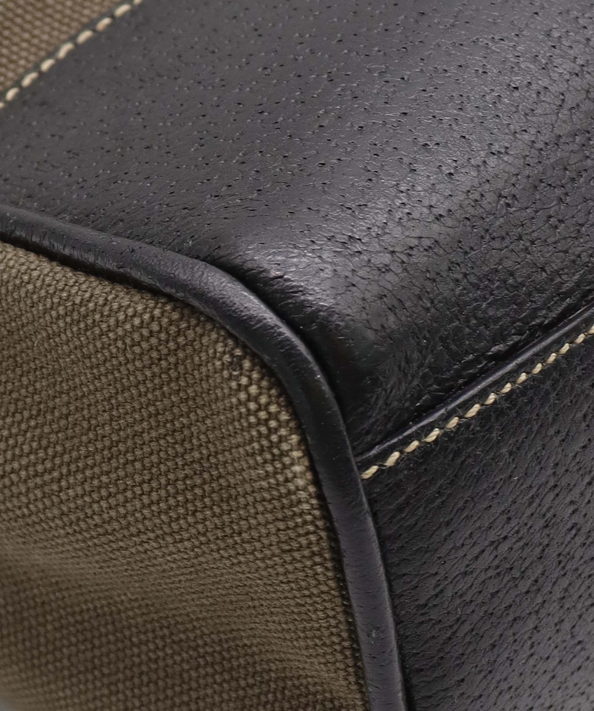 Prada Canvas and Cinghiale Leather Tote Bag C357750 C357750
