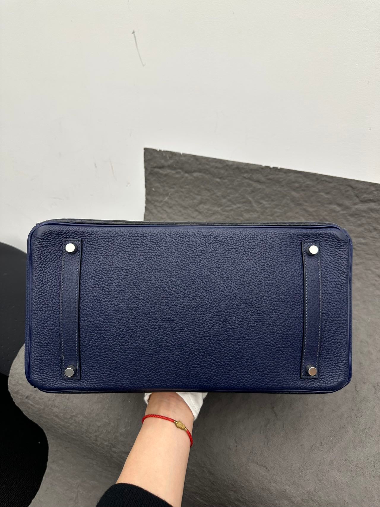 Hermès Birkin 35 Multi-Leather Matte Indigo Sapphire Blue Stamp R