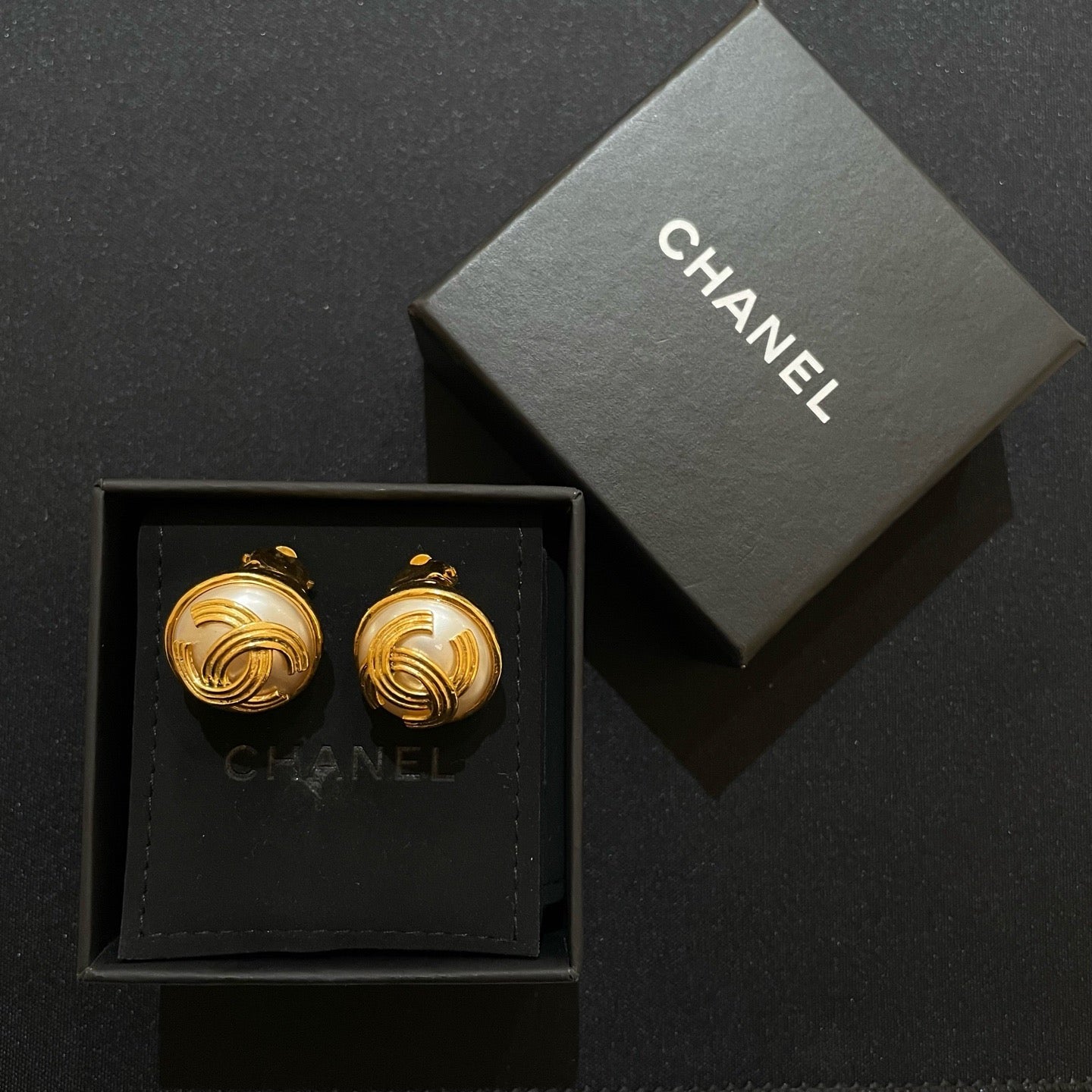 Chanel Gold Tone Clip-On Earrings