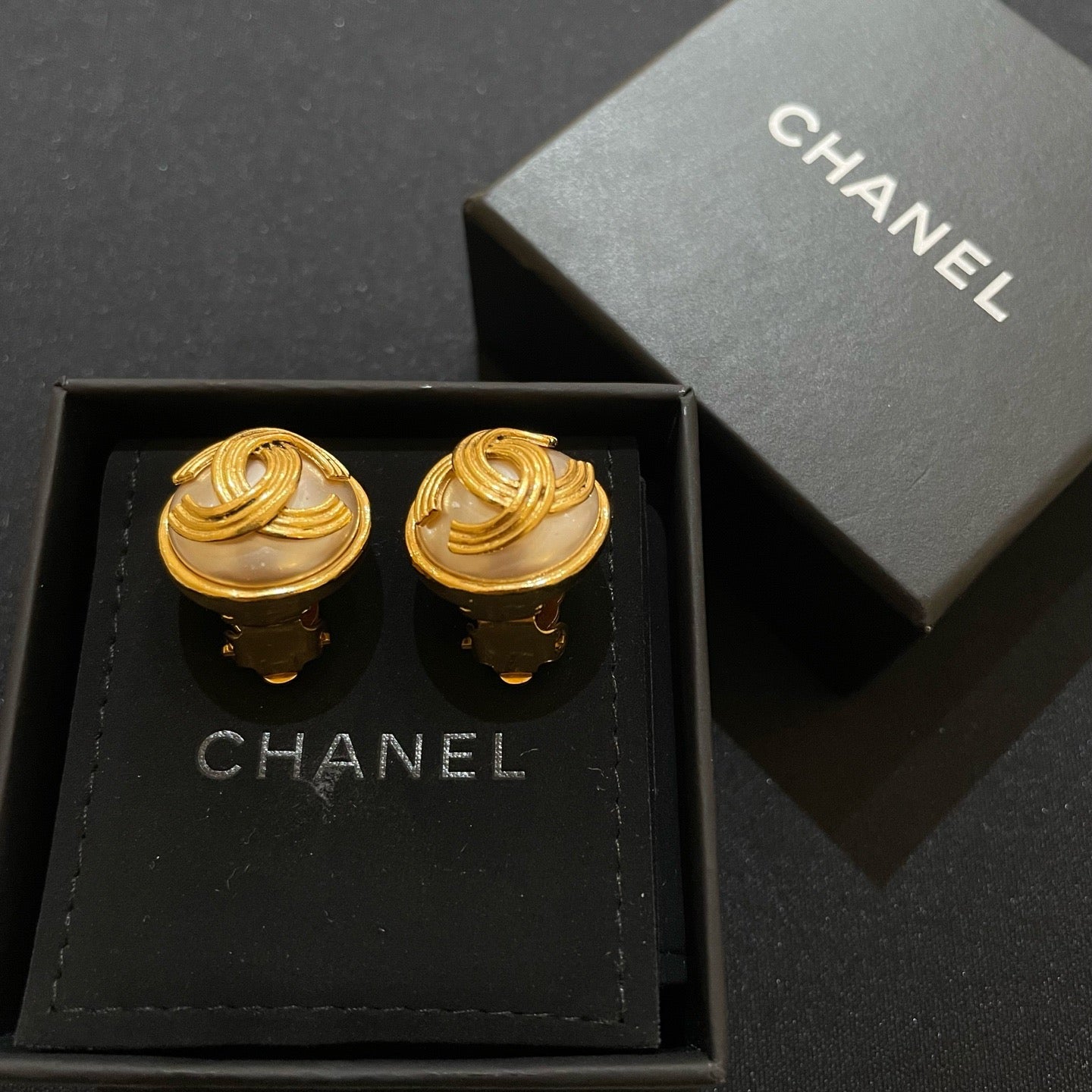 Chanel Gold Tone Clip-On Earrings