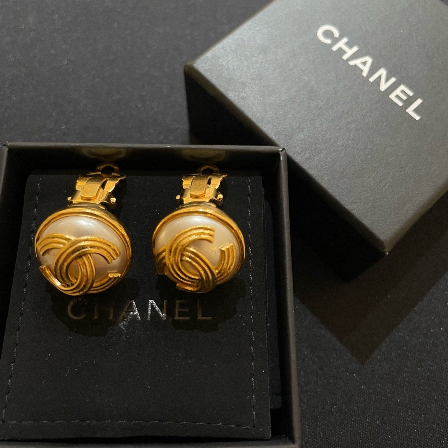 Chanel Gold Tone Clip-On Earrings