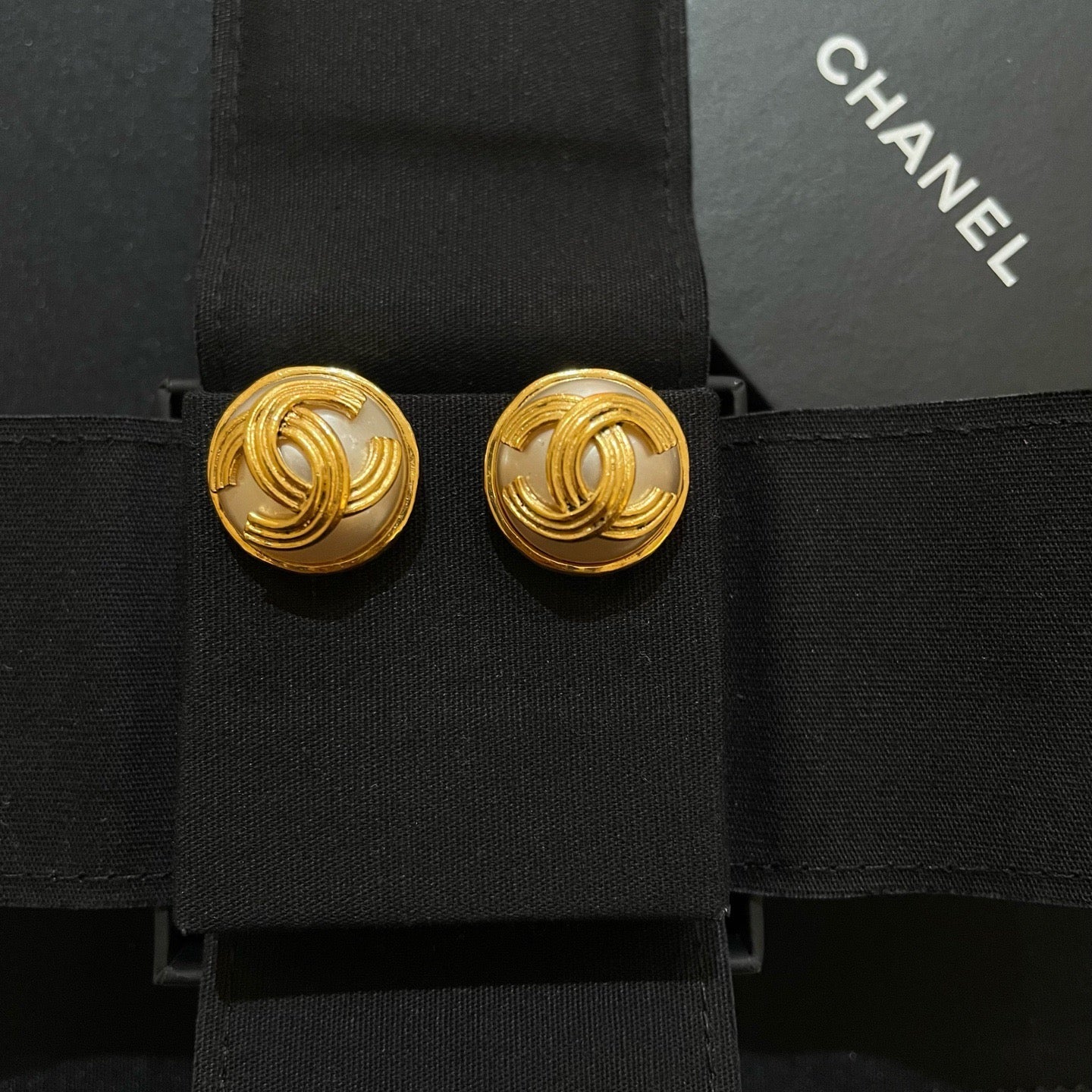 Chanel Gold Tone Clip-On Earrings