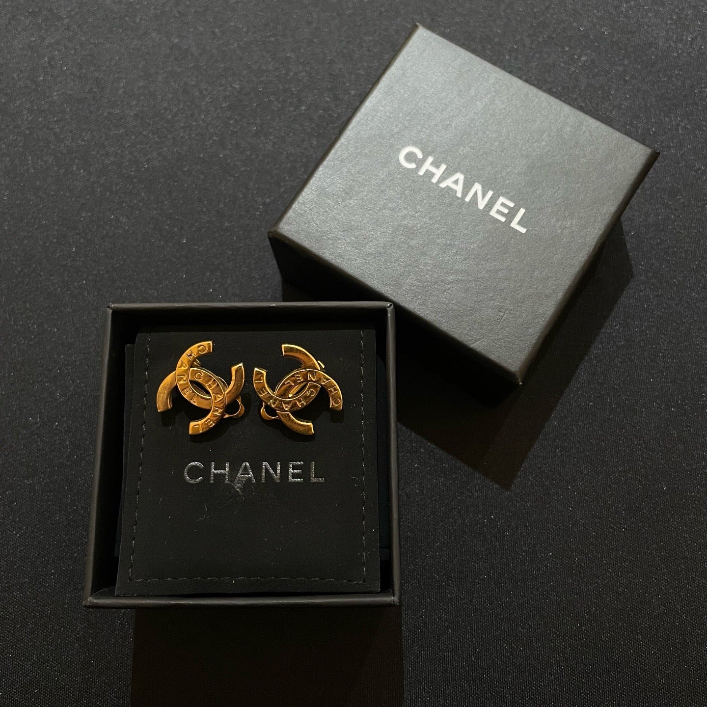 Chanel Gold Tone CC Clip-On Earrings