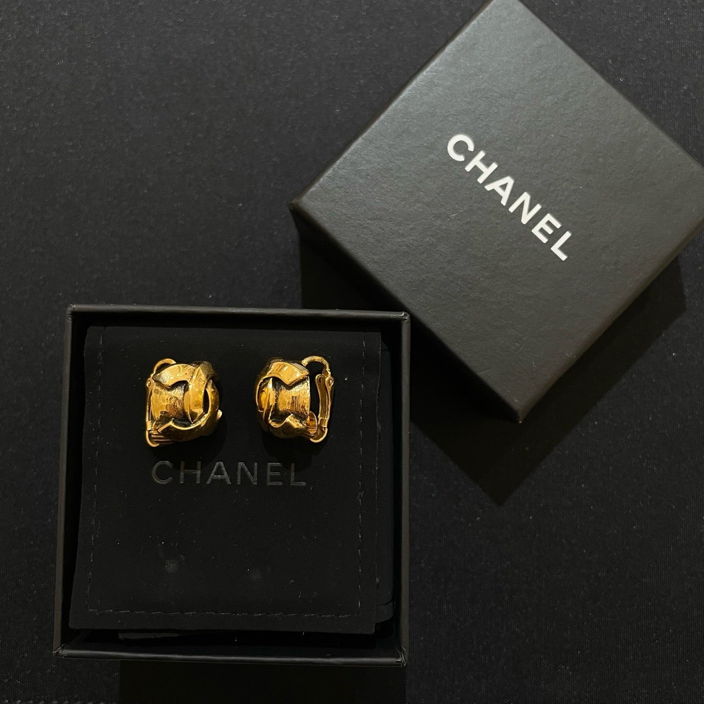 Chanel Gold Tone CC Earrings