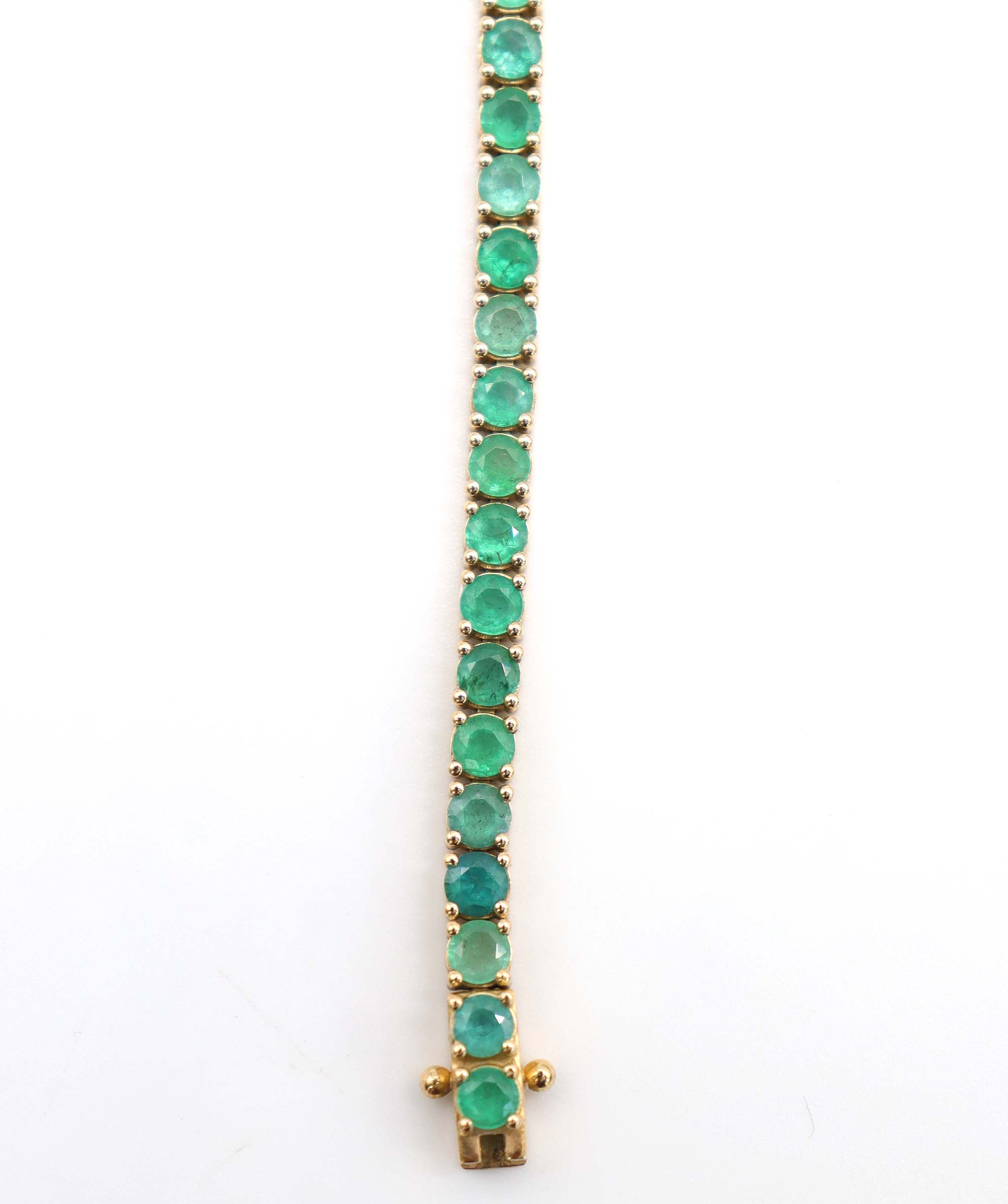 7.27ct Natural Zambian Emerald YG tennis bracelet DXBCD1595