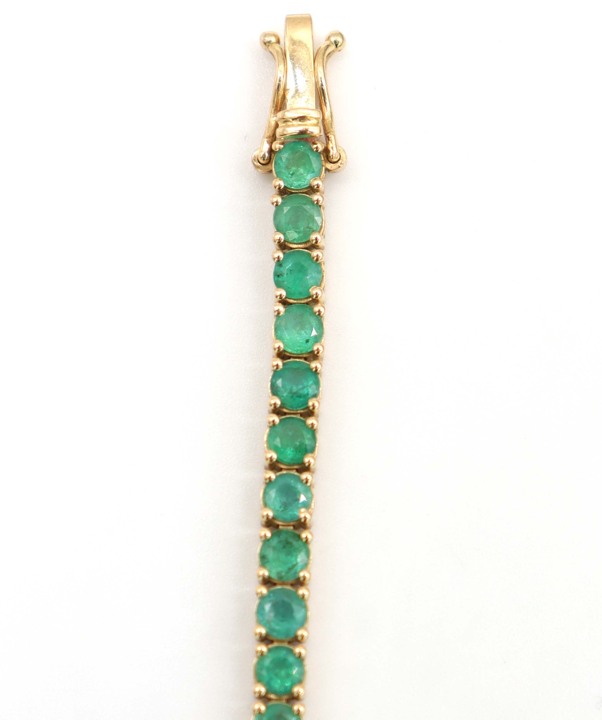7.27ct Natural Zambian Emerald YG tennis bracelet DXBCD1595