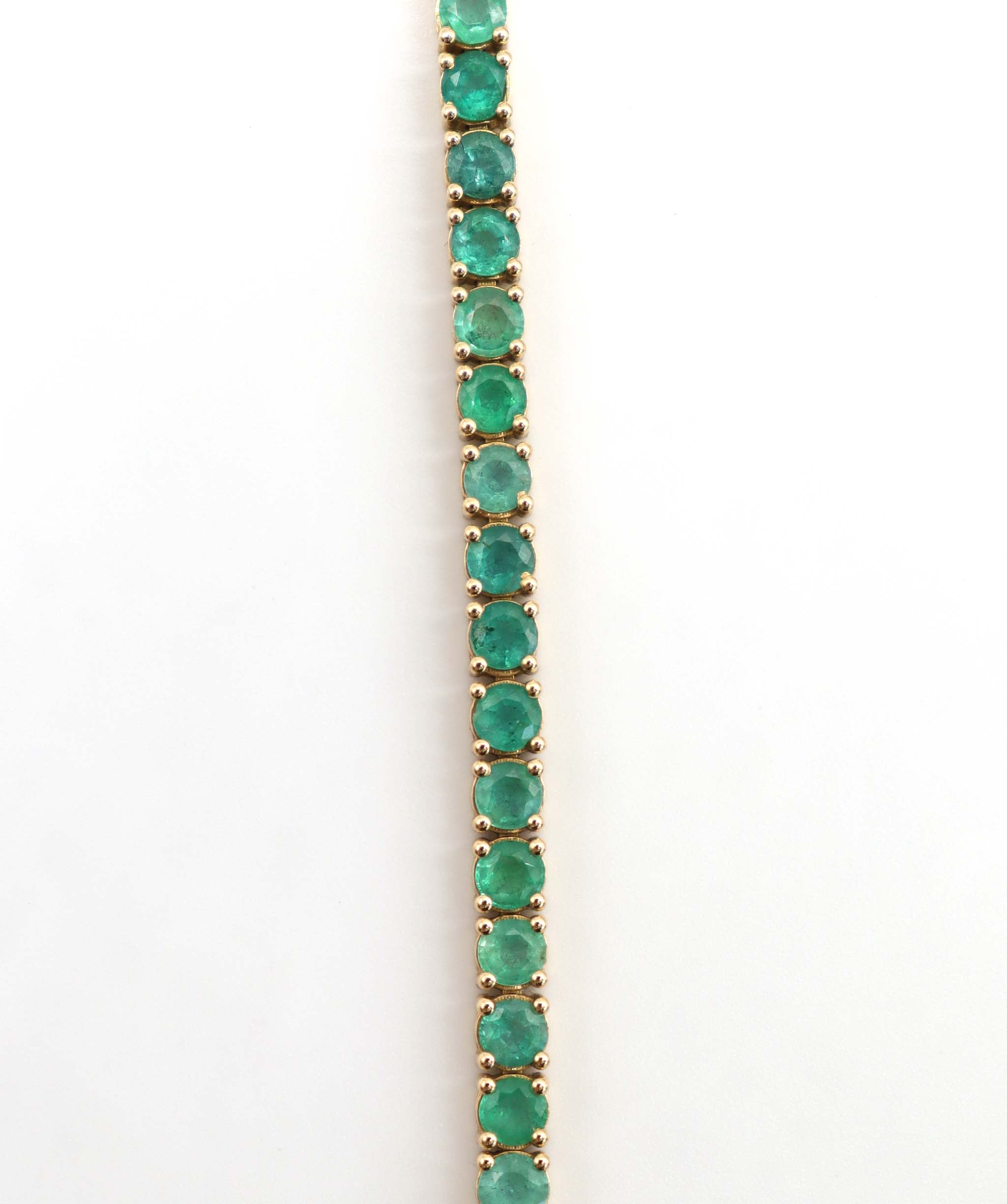 7.27ct Natural Zambian Emerald YG tennis bracelet DXBCD1595