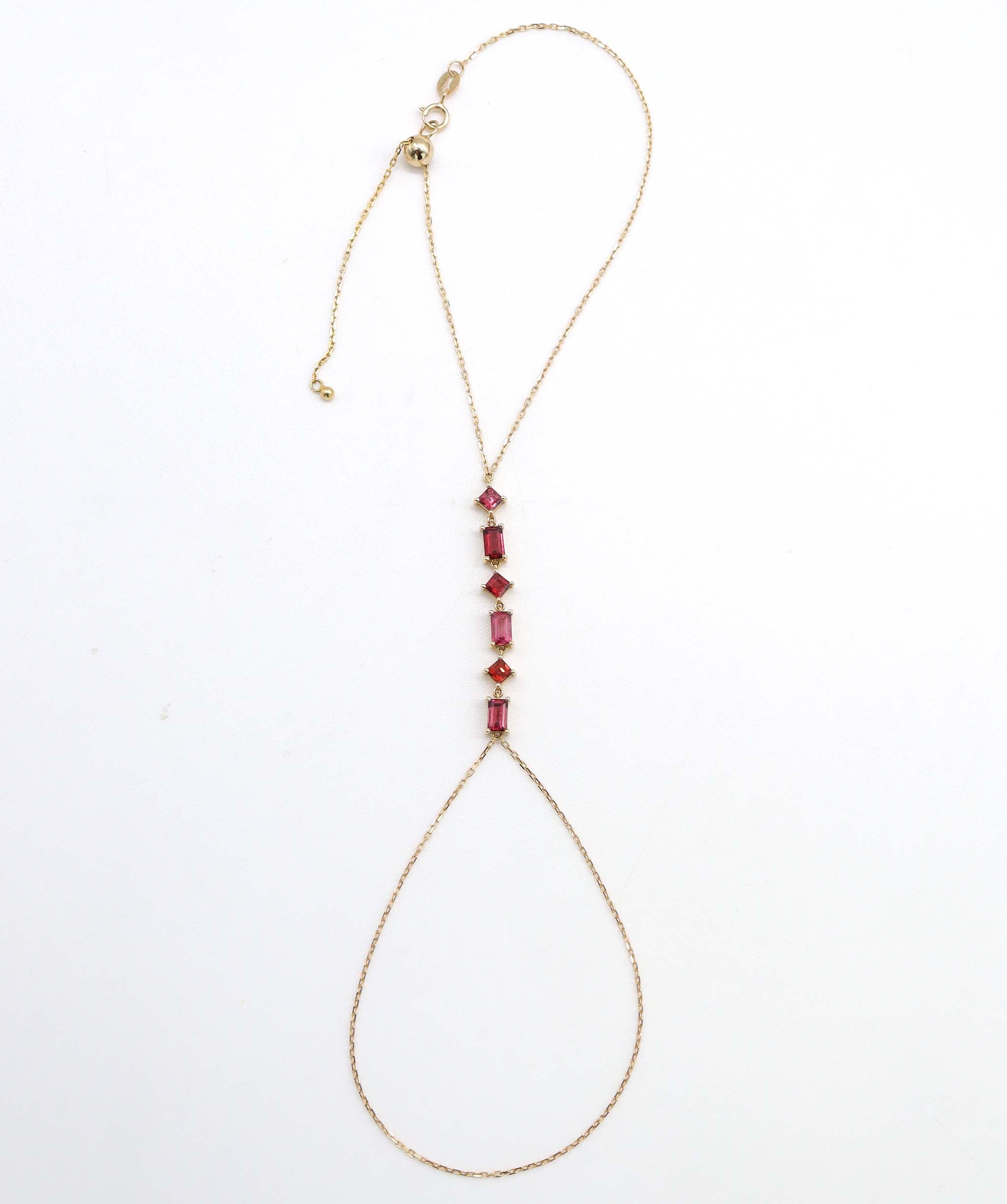 2ct Red Emerald-Cut Spinel hand chain DXBCD1597