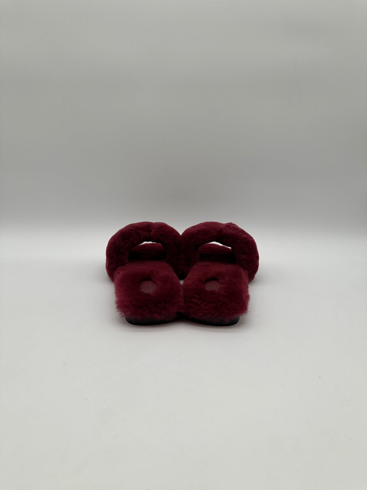 Hermès Oran Sandal Shearling Rouge De Turin
