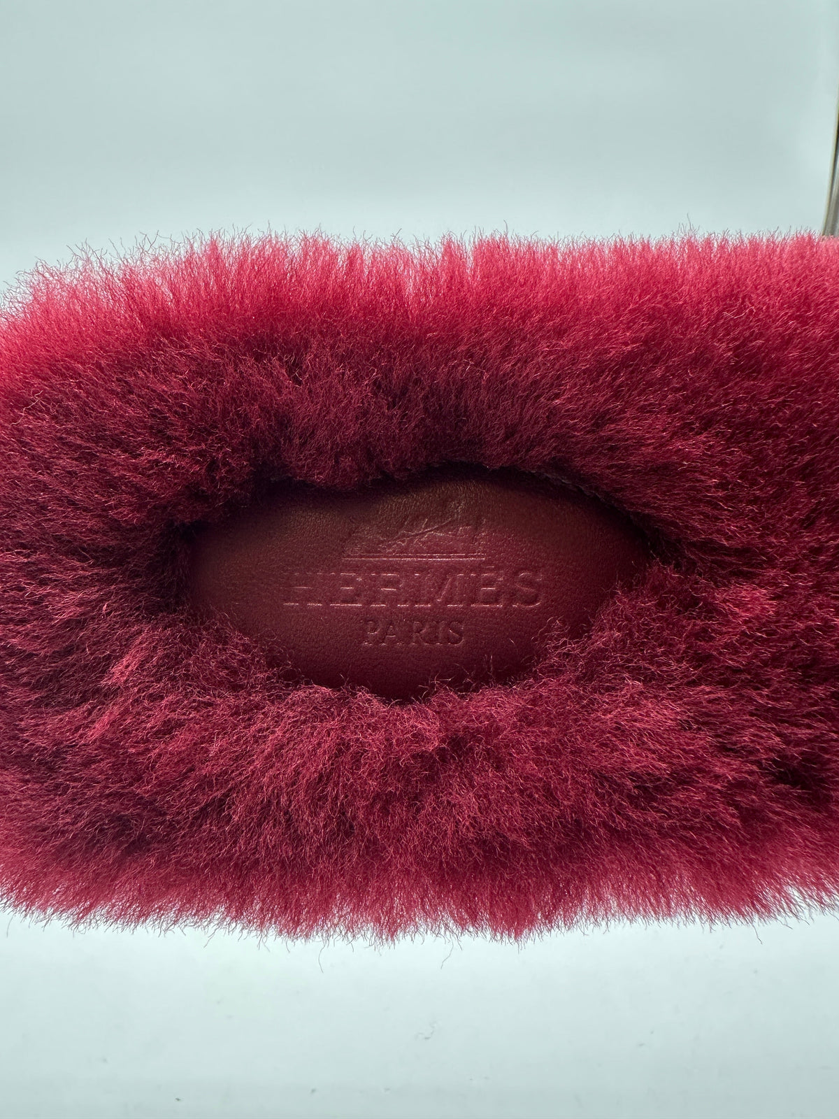 Hermès Oran Sandal Shearling Rouge De Turin