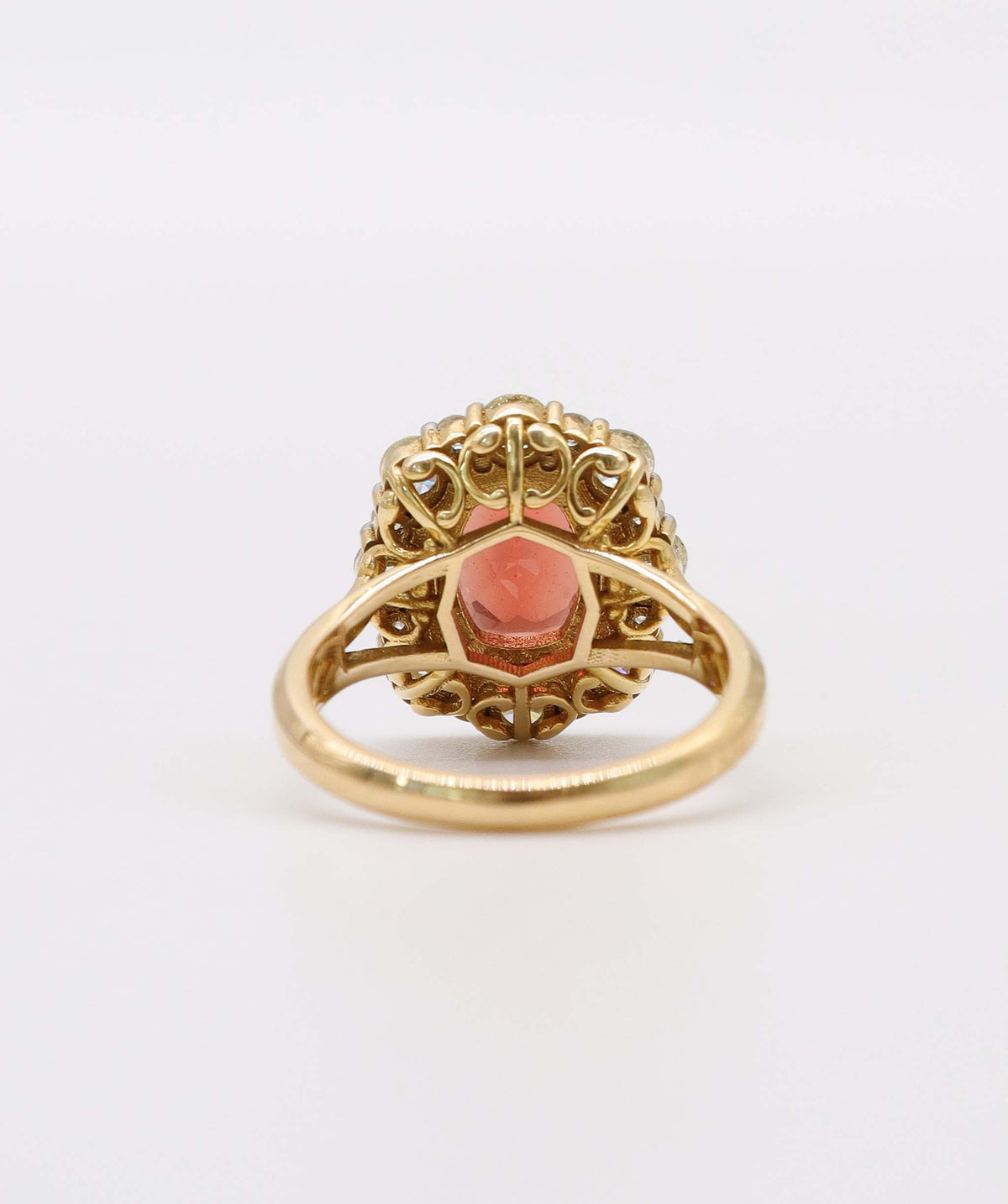 Spinel and Diamond Ring with black enamel in 14k AVNC006