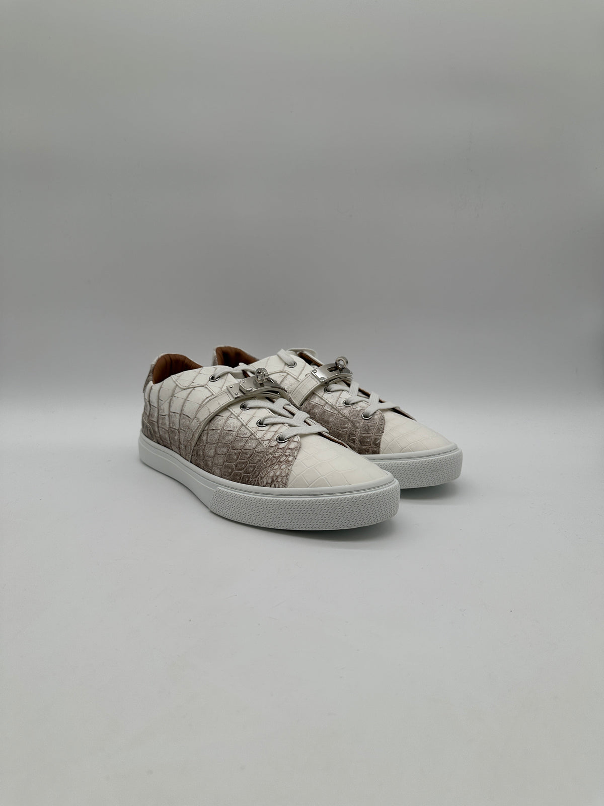 Hermès Sneaker Homme Croco Nilo Himalaya Blanc