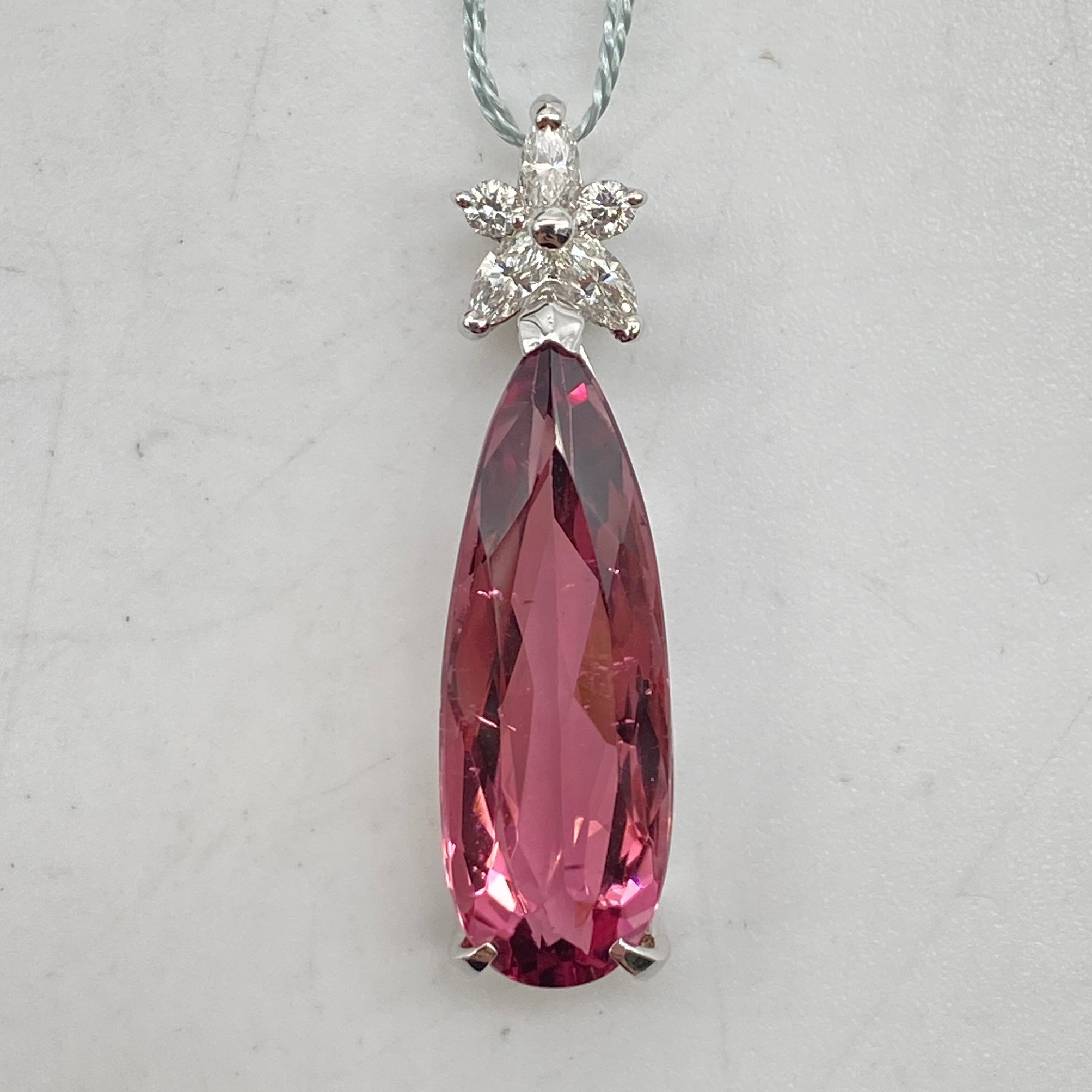 K18WG Pink Tourmaline Pendant Top PT5.61 Sorting 58466