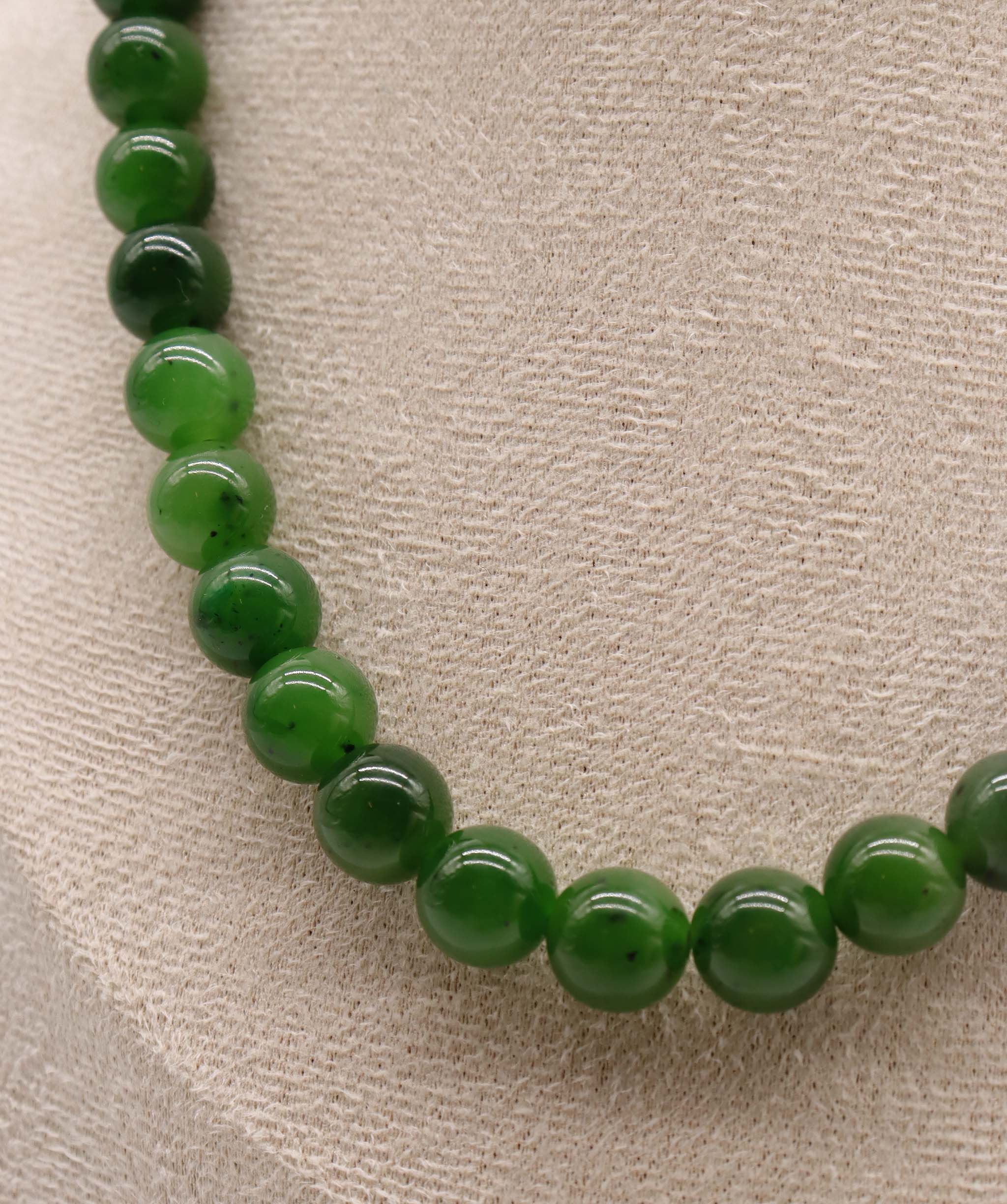 280ct Natural Siberian Jade Necklace D10mm DXBCS2224