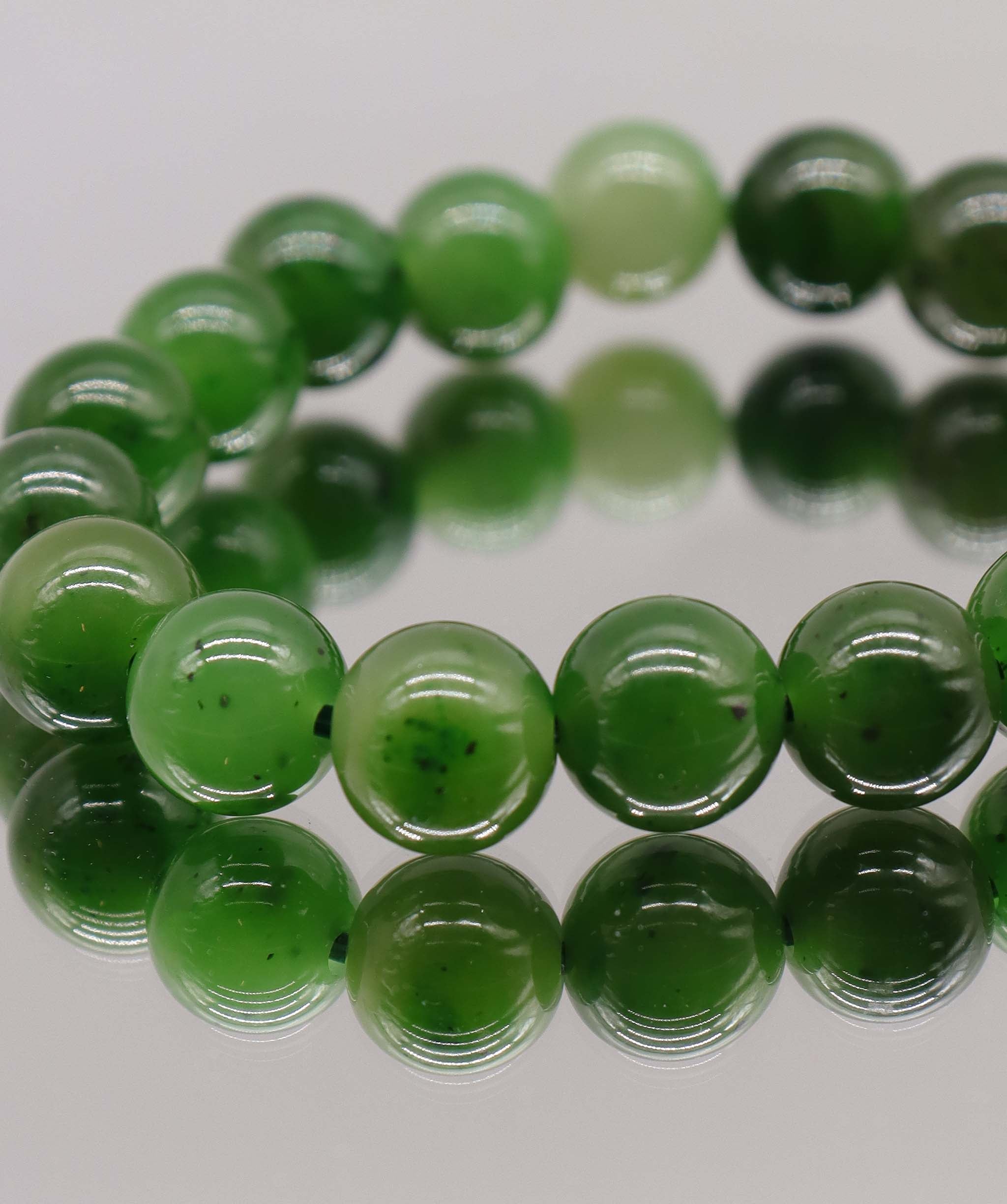 150ct Natural Siberian Green Jade Bracelet D10.3mm DXBCS2220