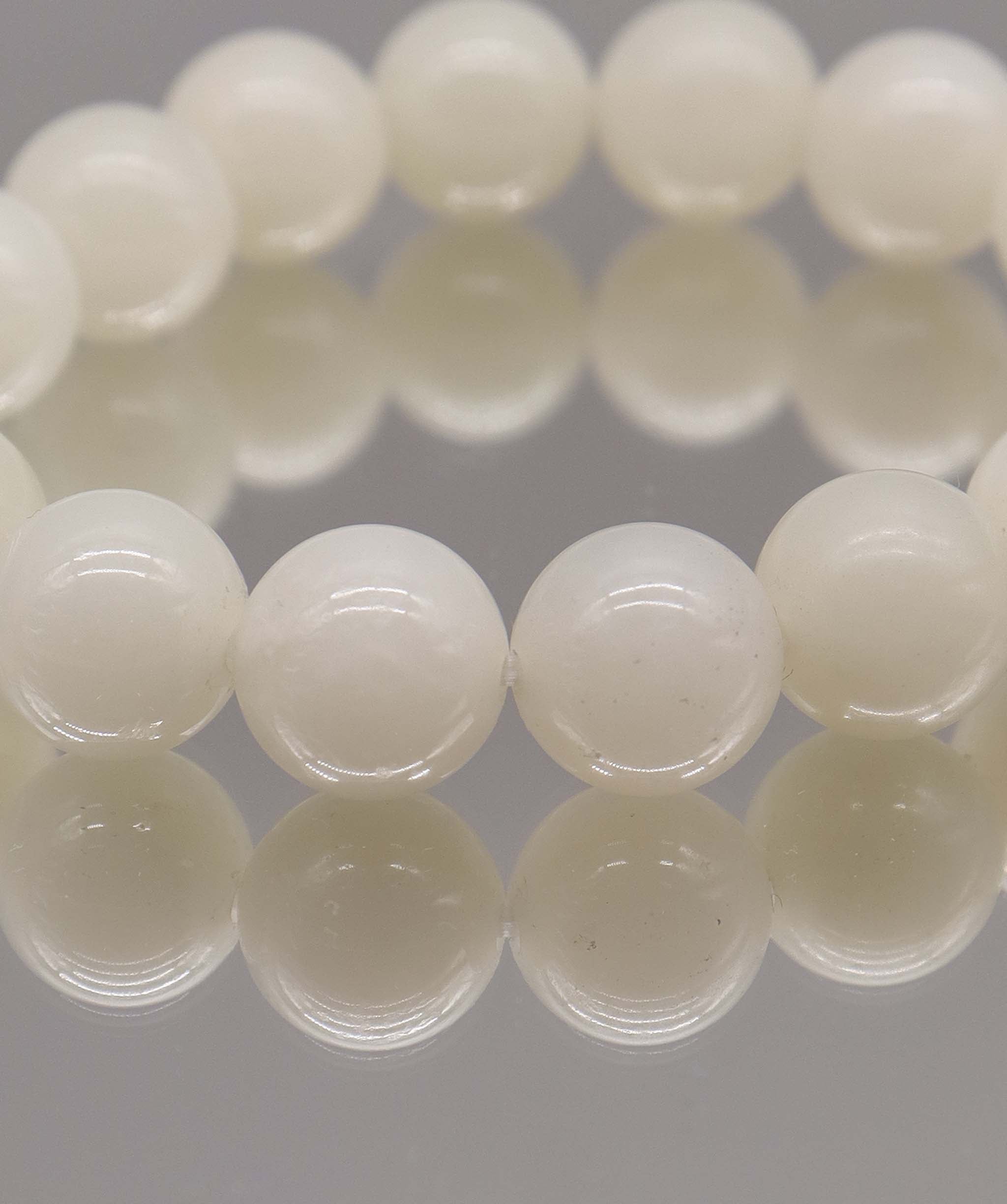 195ct Rare Type AAA Natural White Jade Bracelet D11.8mm DXBCS2219