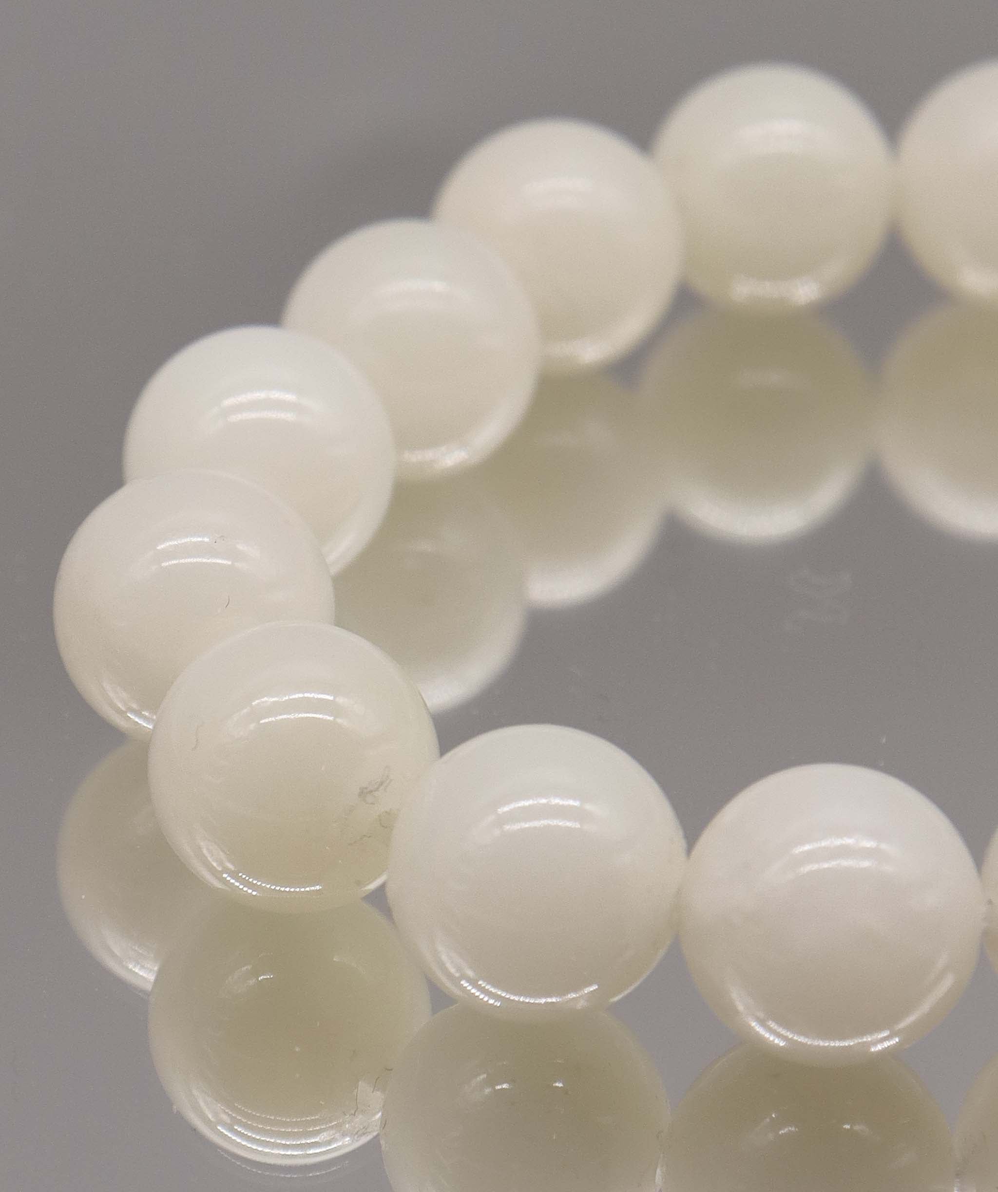 195ct Rare Type AAA Natural White Jade Bracelet D11.8mm DXBCS2219