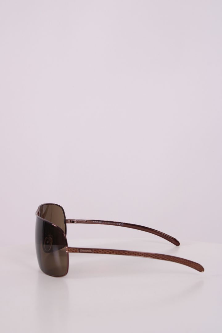 Chanel Aviator Lizard Sunglasses Brown