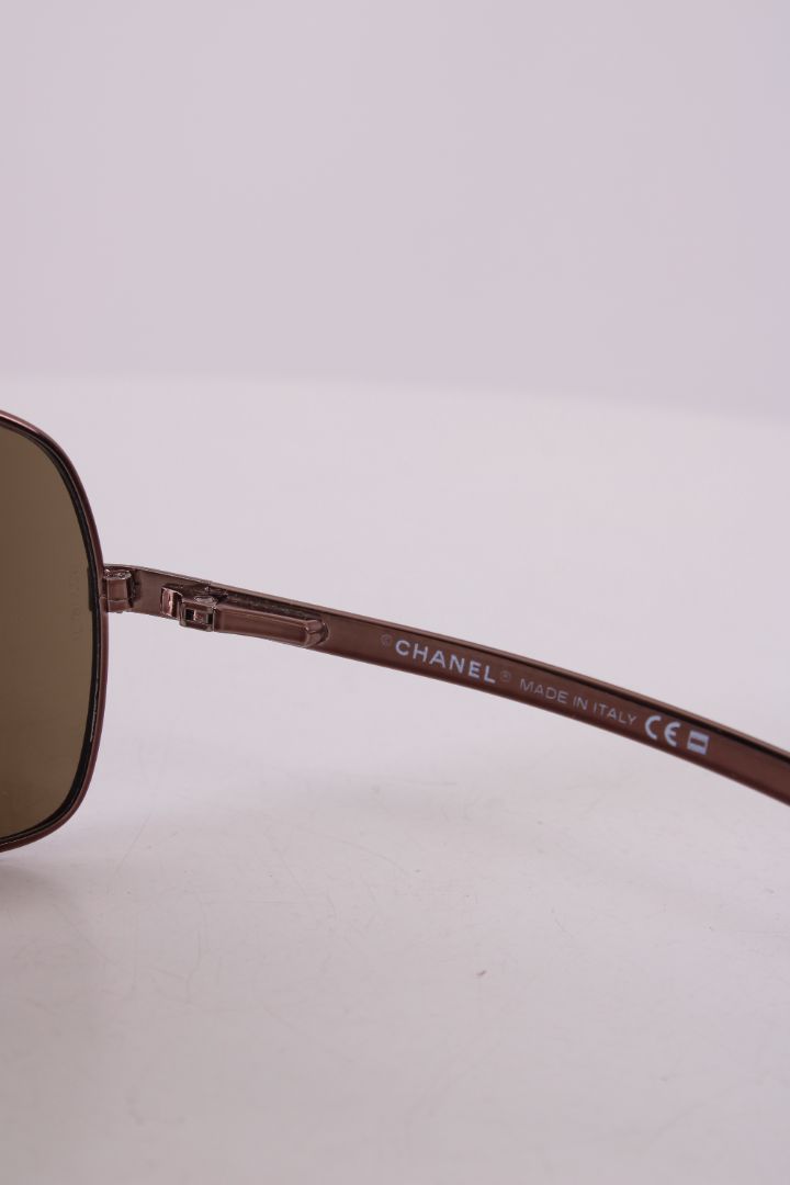 Chanel Aviator Lizard Sunglasses Brown