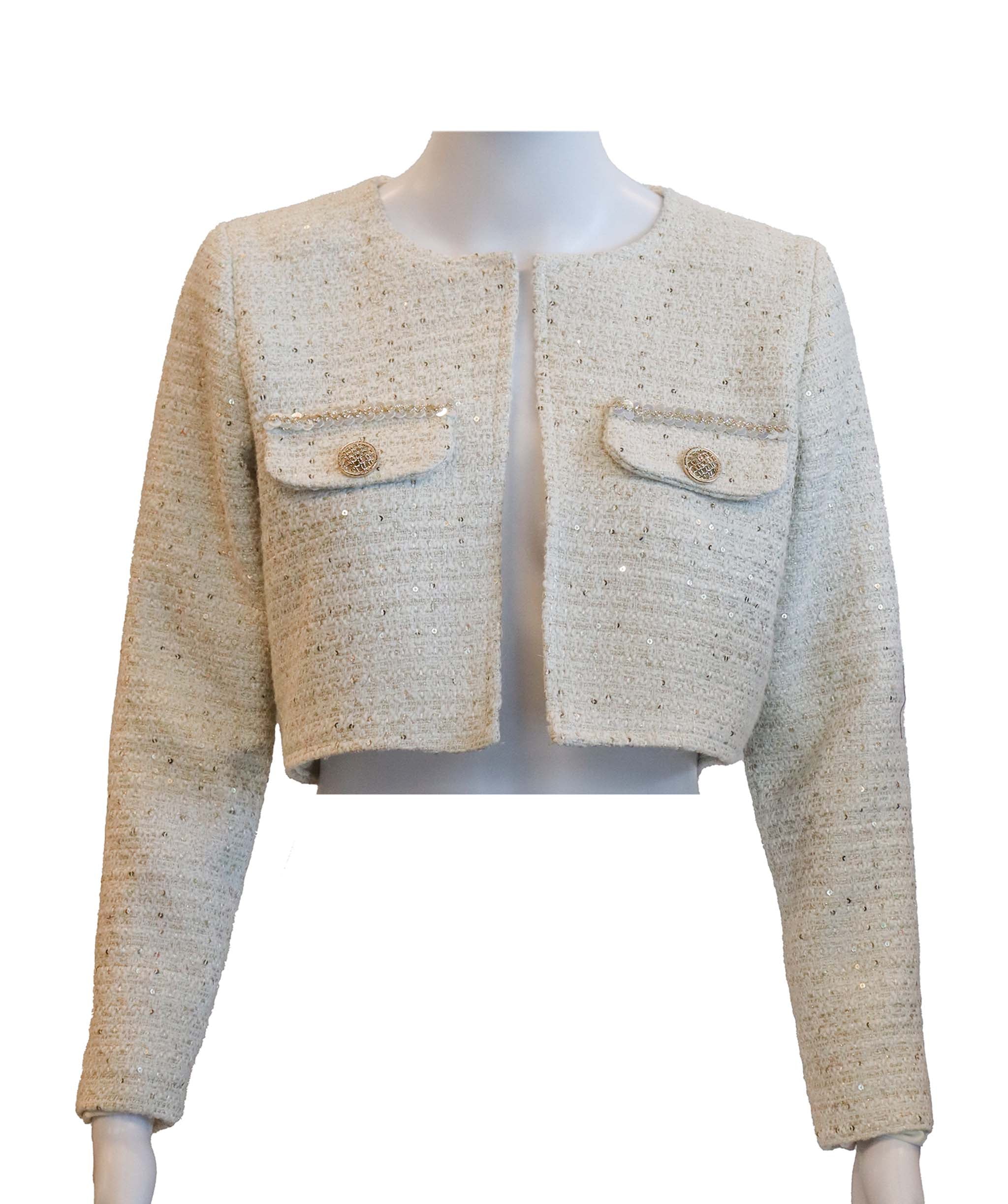 Cream gold Amara cropped jacket TP003