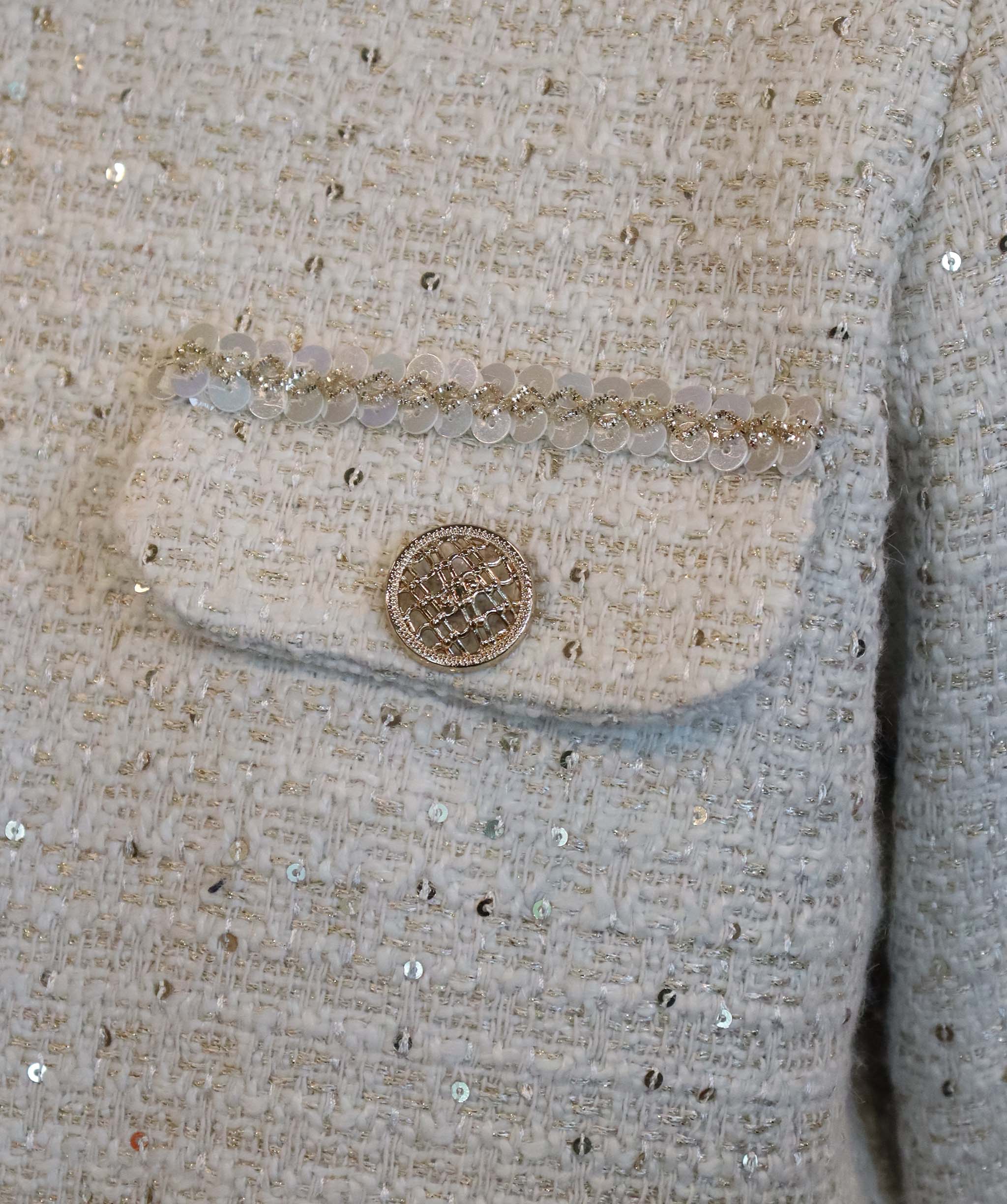 Cream gold Amara cropped jacket TP003