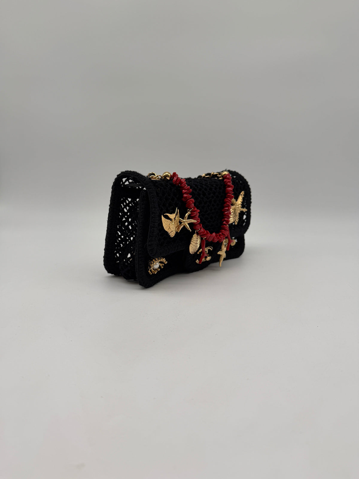 Chanel Coco Beach 2026 Mini Flapbag Black Mesh & Gold Tone Metal