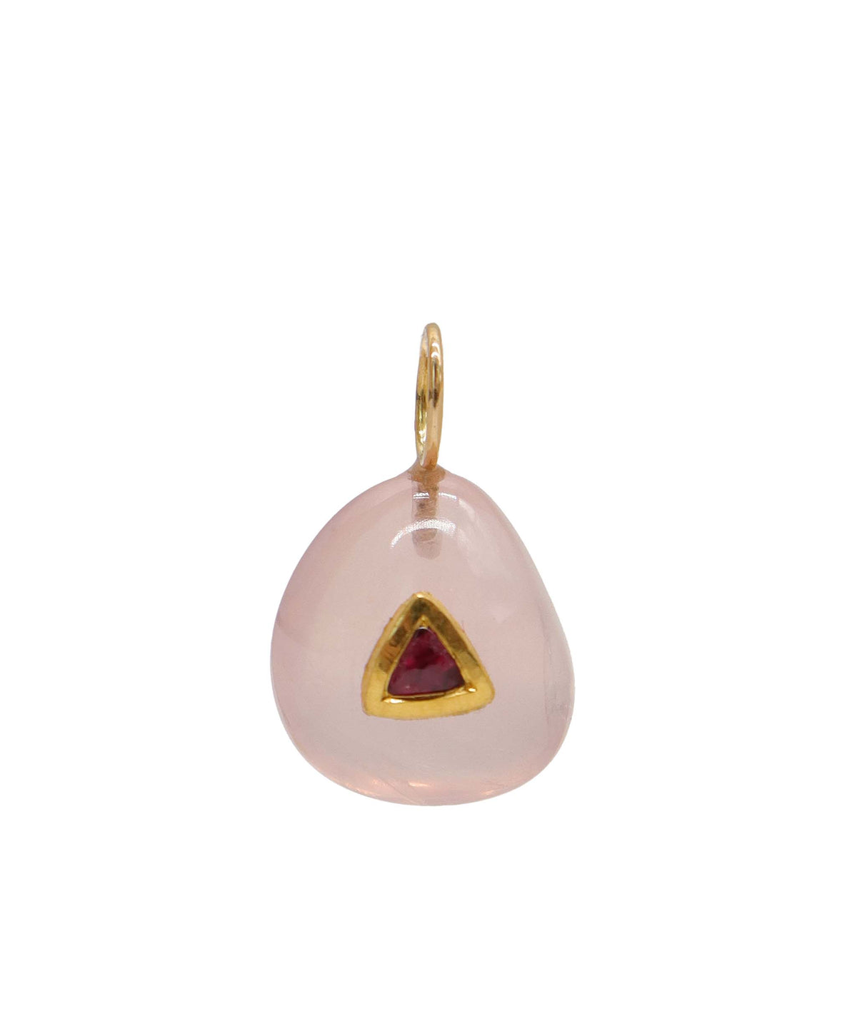 24k gold pink quartz with red sapphire DXBV0569