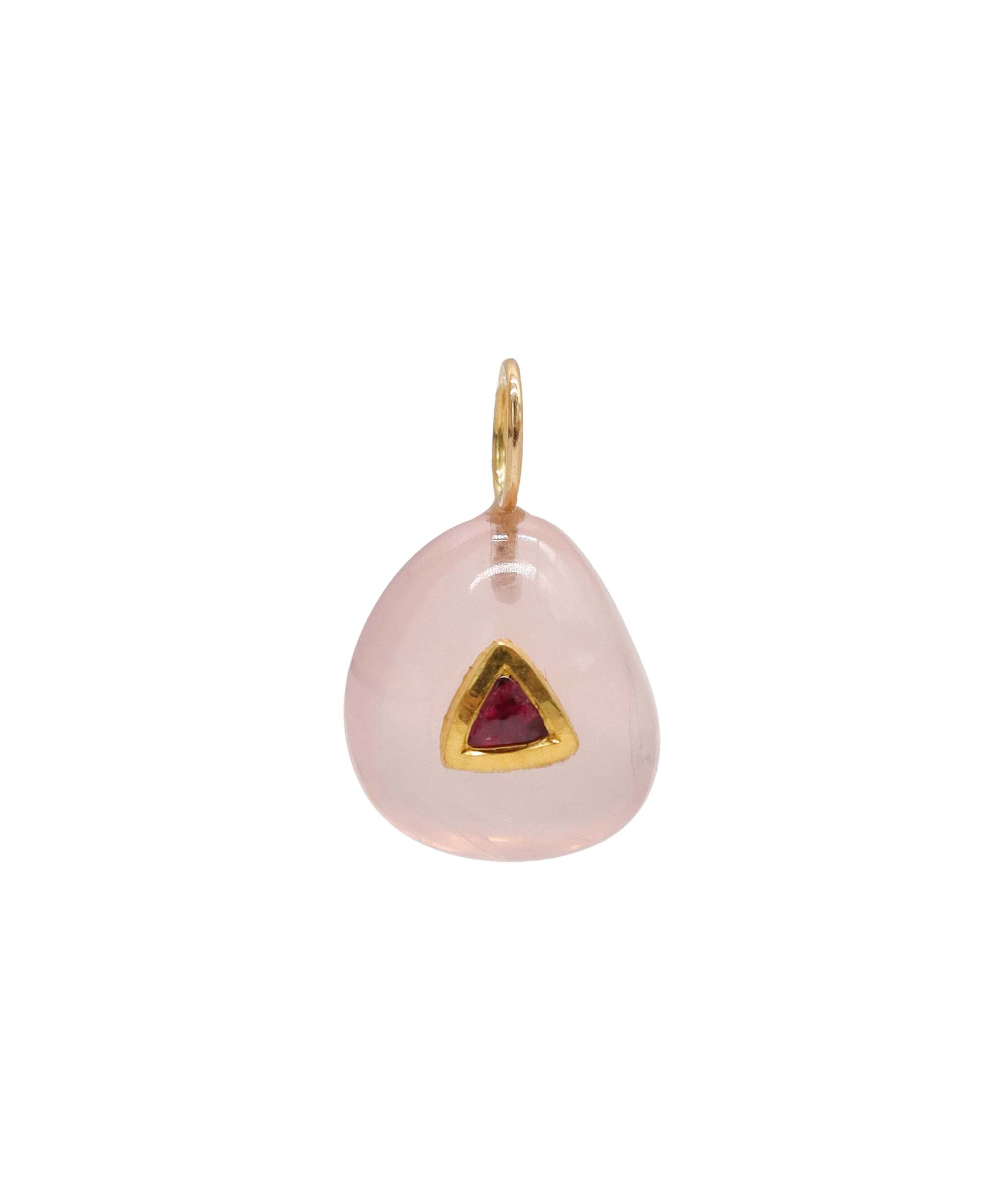 24k gold pink quartz with red sapphire DXBV0569