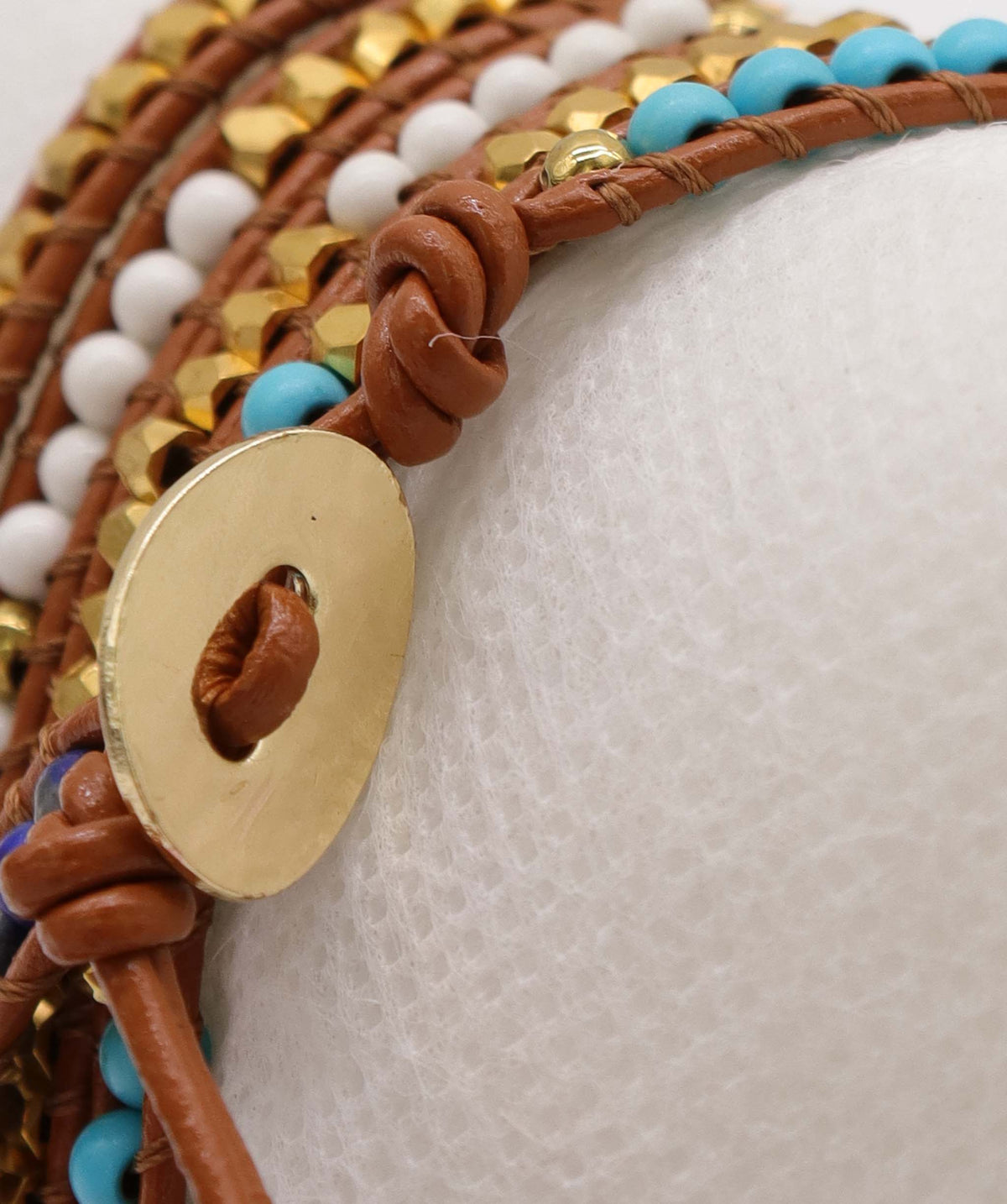 Malachite Lapis moonstone leather wrap bracelet DXBS6636