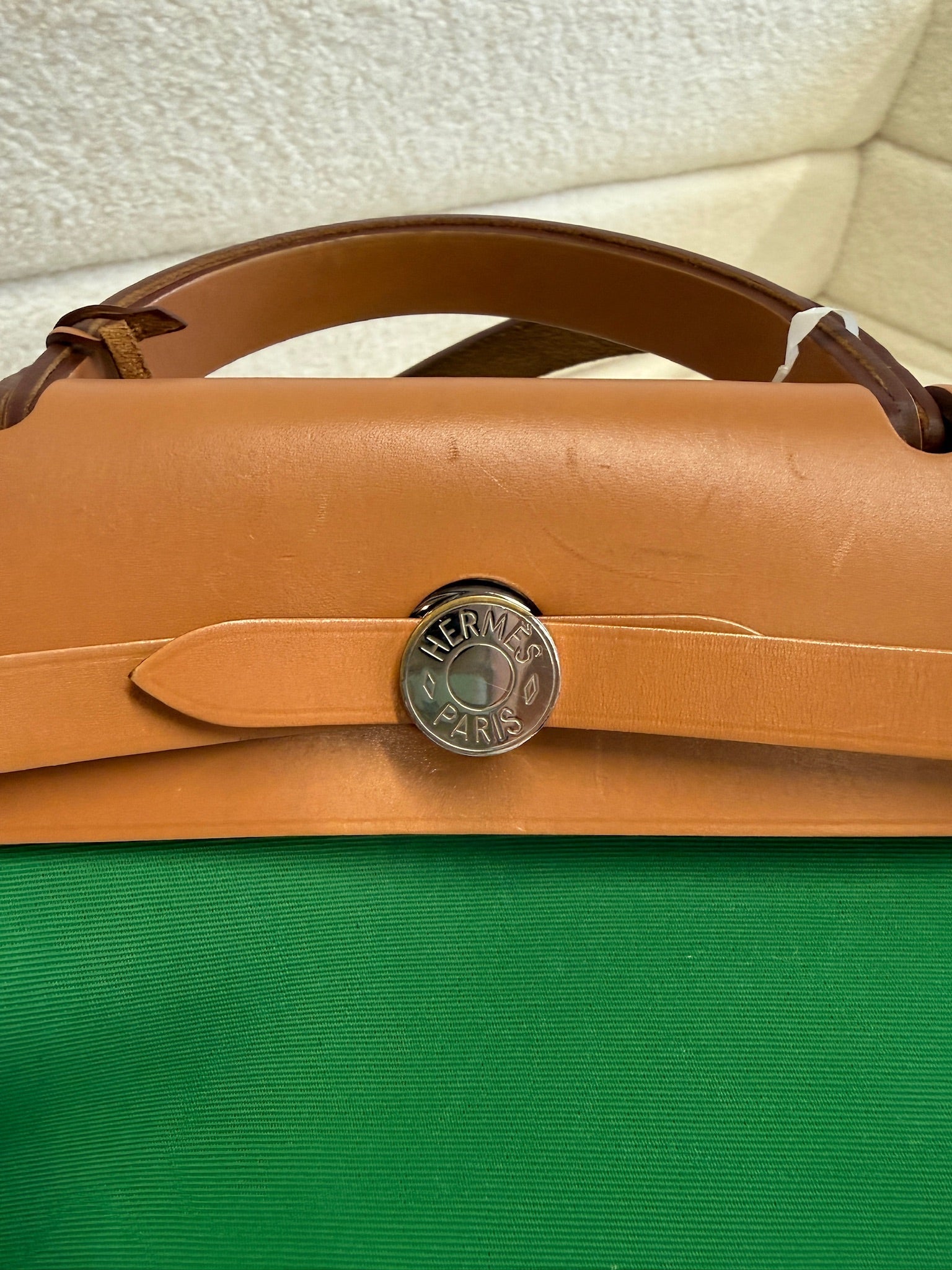 Hermès green herbag31 good condition stamp X
