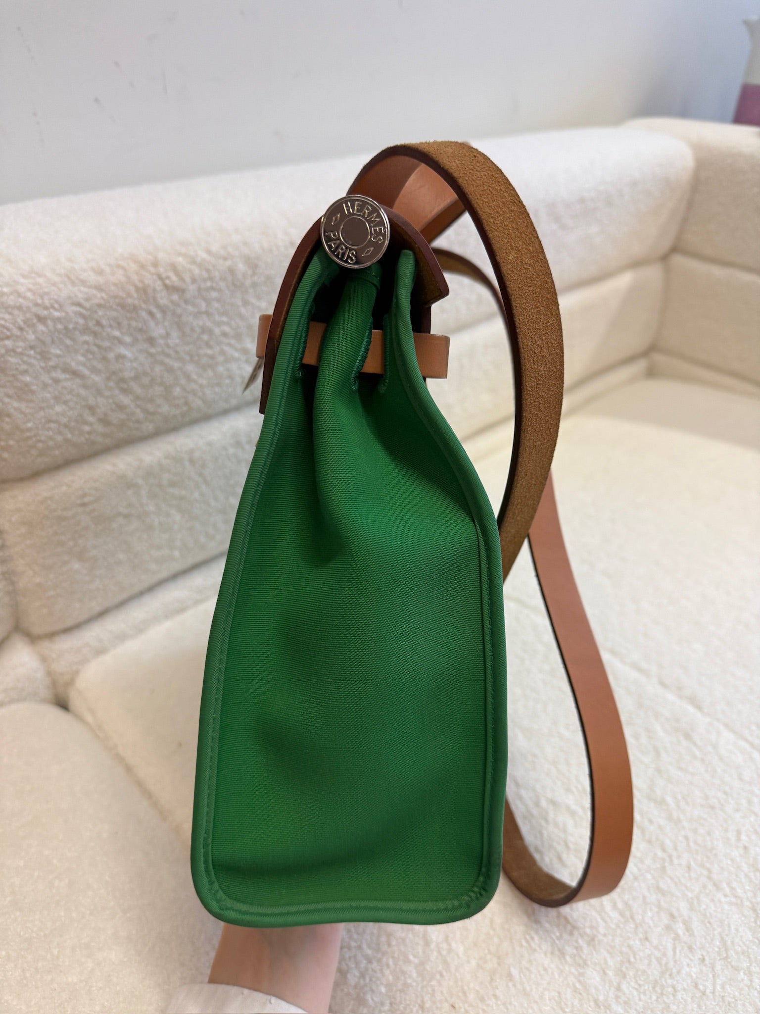 Hermès green herbag31 good condition stamp X