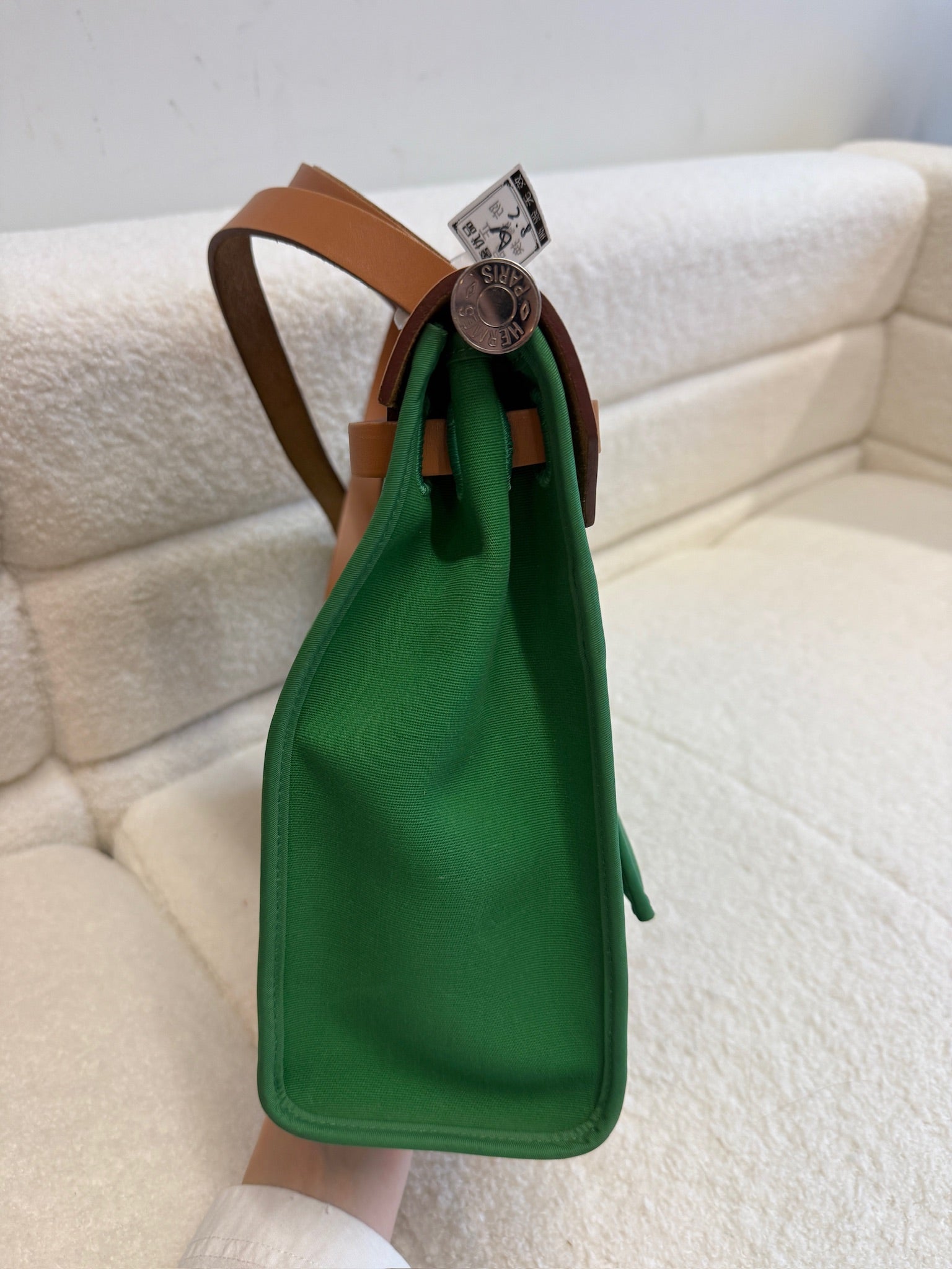 Hermès green herbag31 good condition stamp X