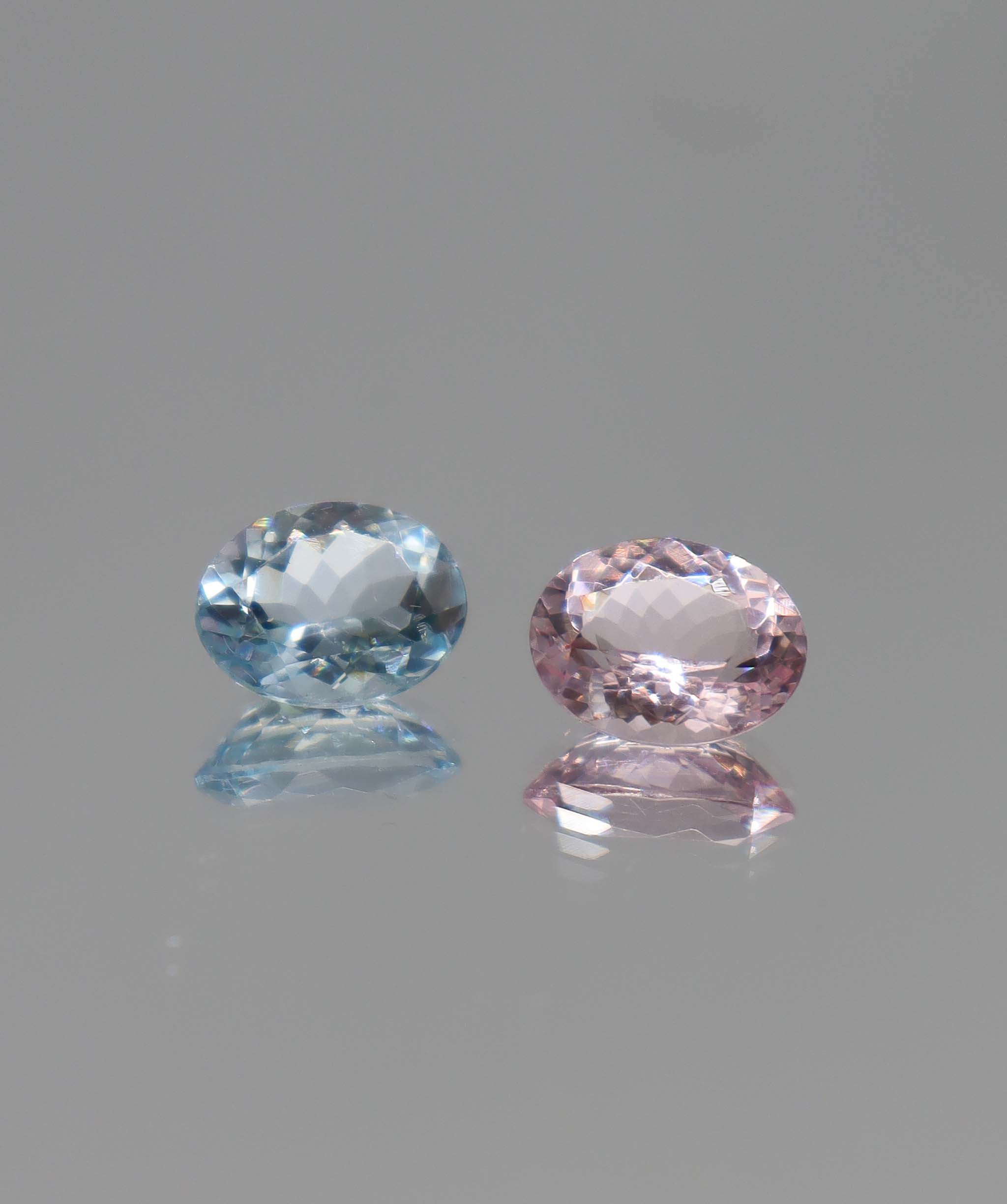 4.28ct Aqua & Morganite Oval Pair DXBCS2477