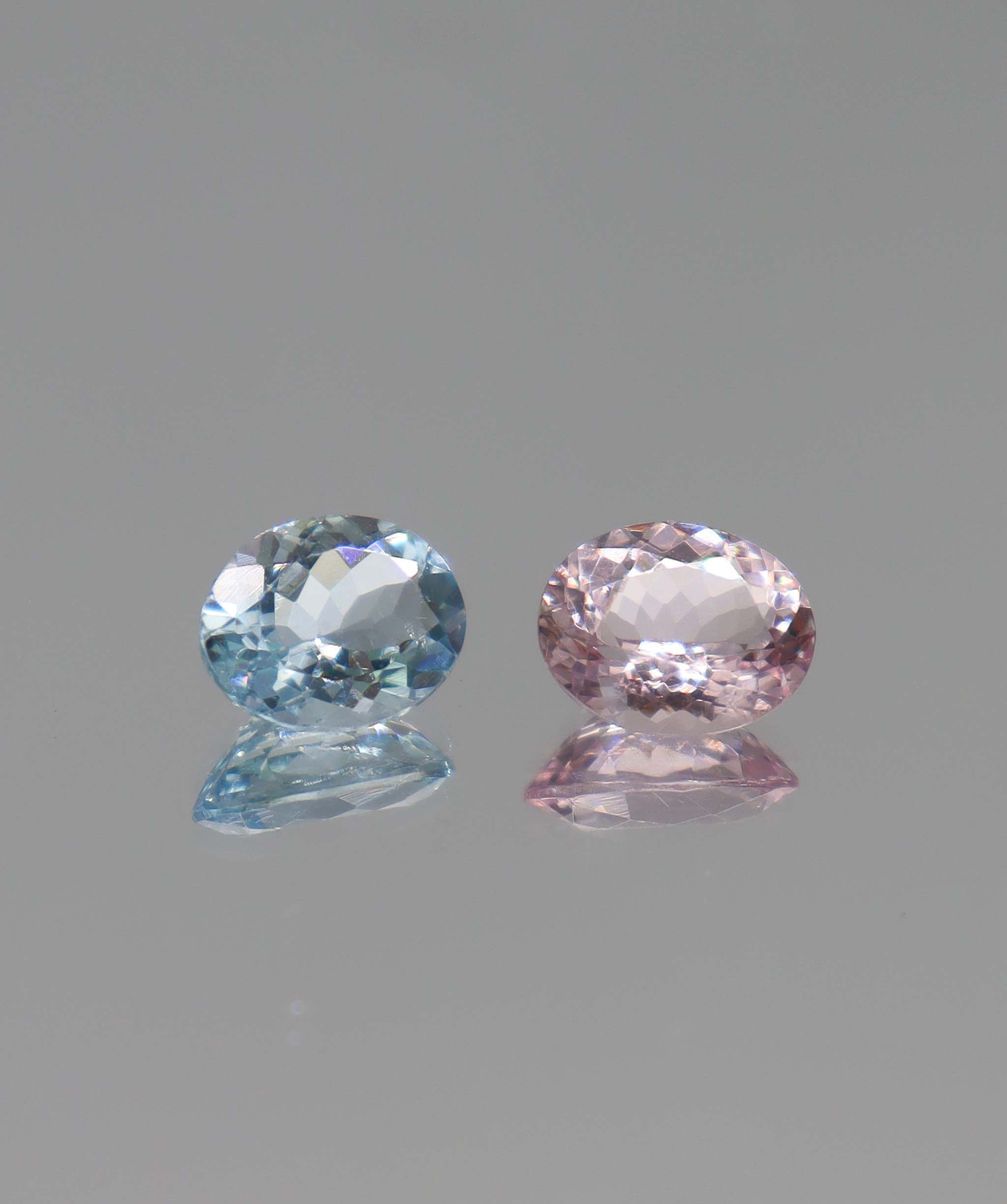 4.28ct Aqua & Morganite Oval Pair DXBCS2477