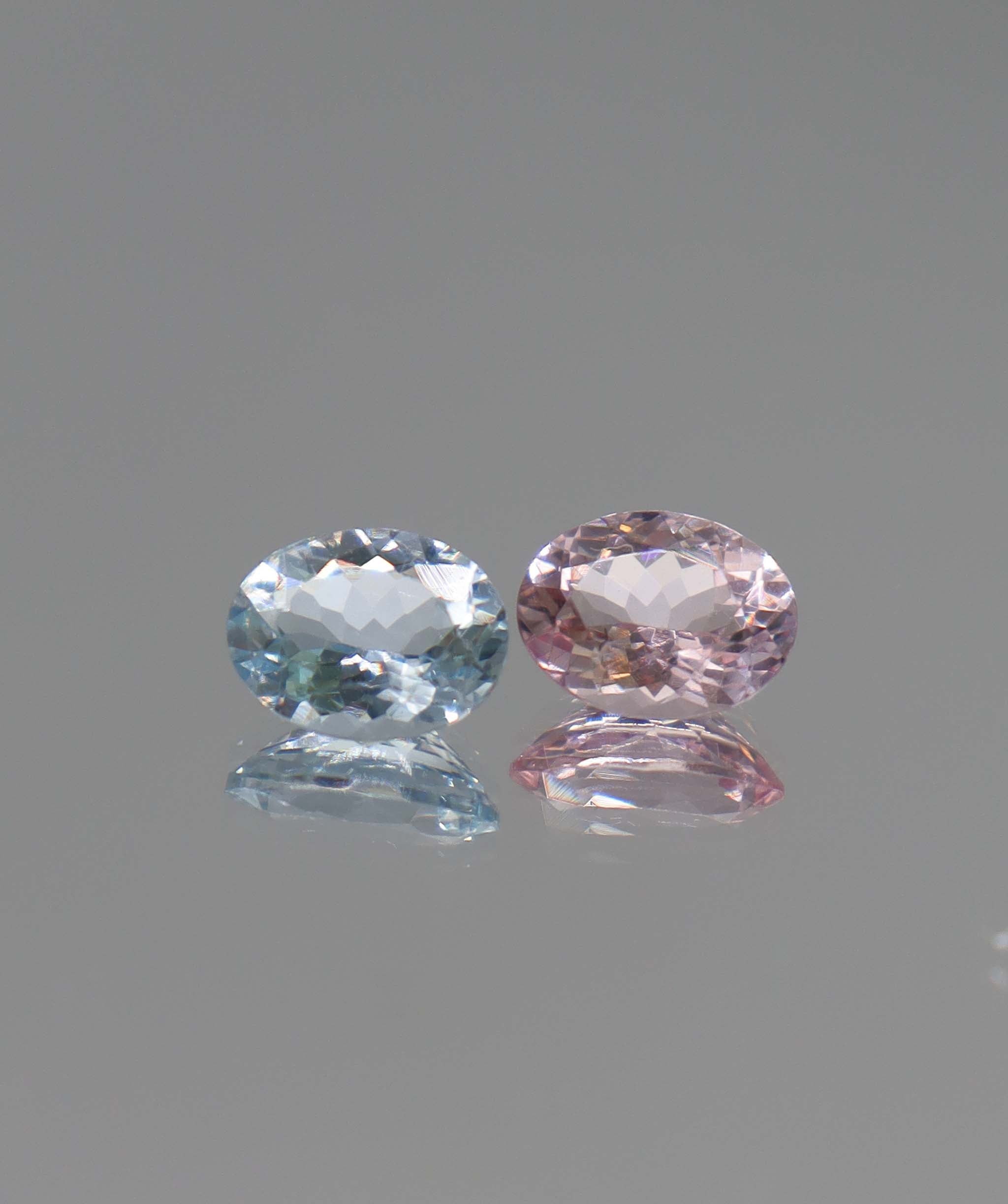 3.07ct Aqua and Morganite Pair DXBCS2481