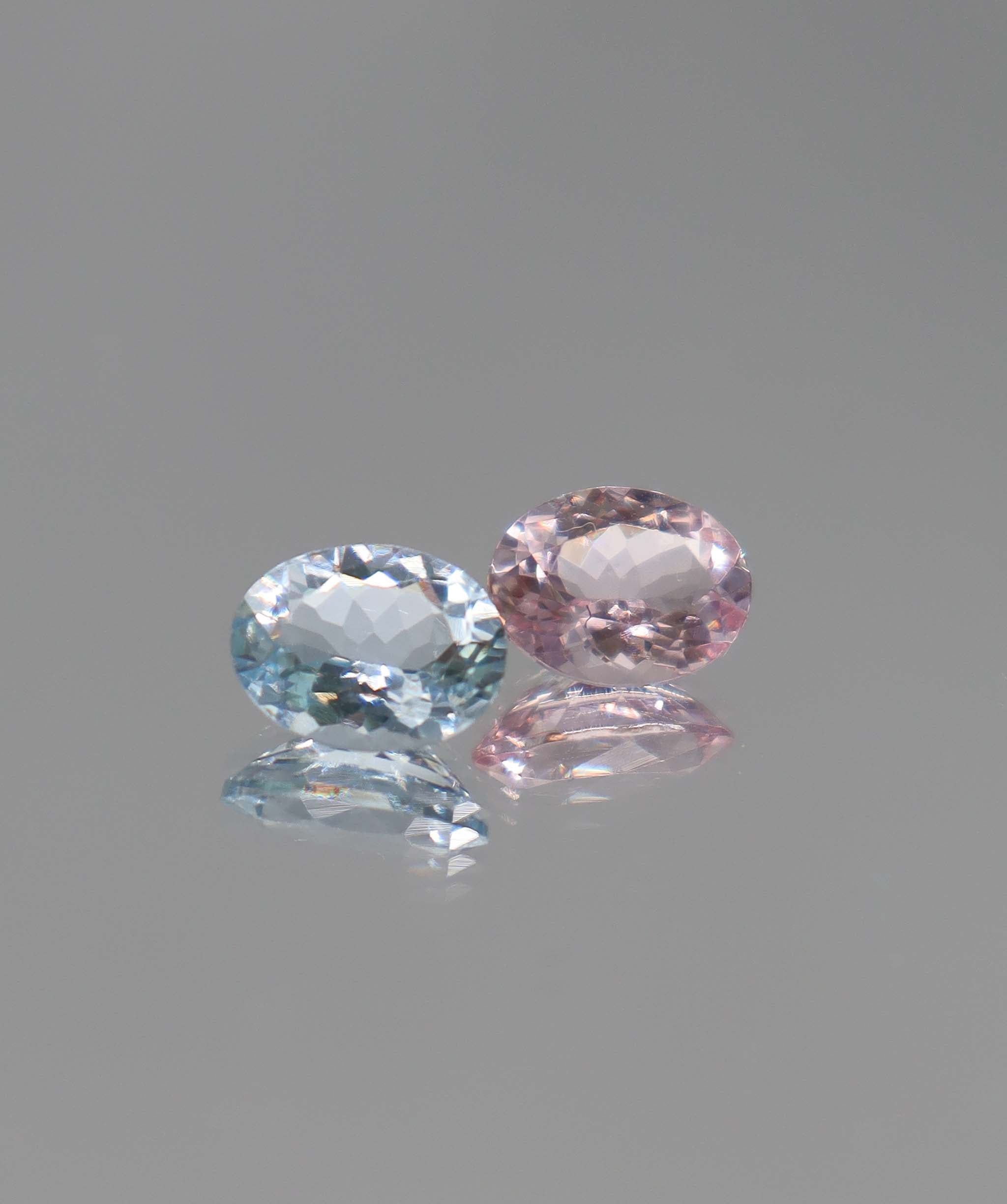 3.07ct Aqua and Morganite Pair DXBCS2481